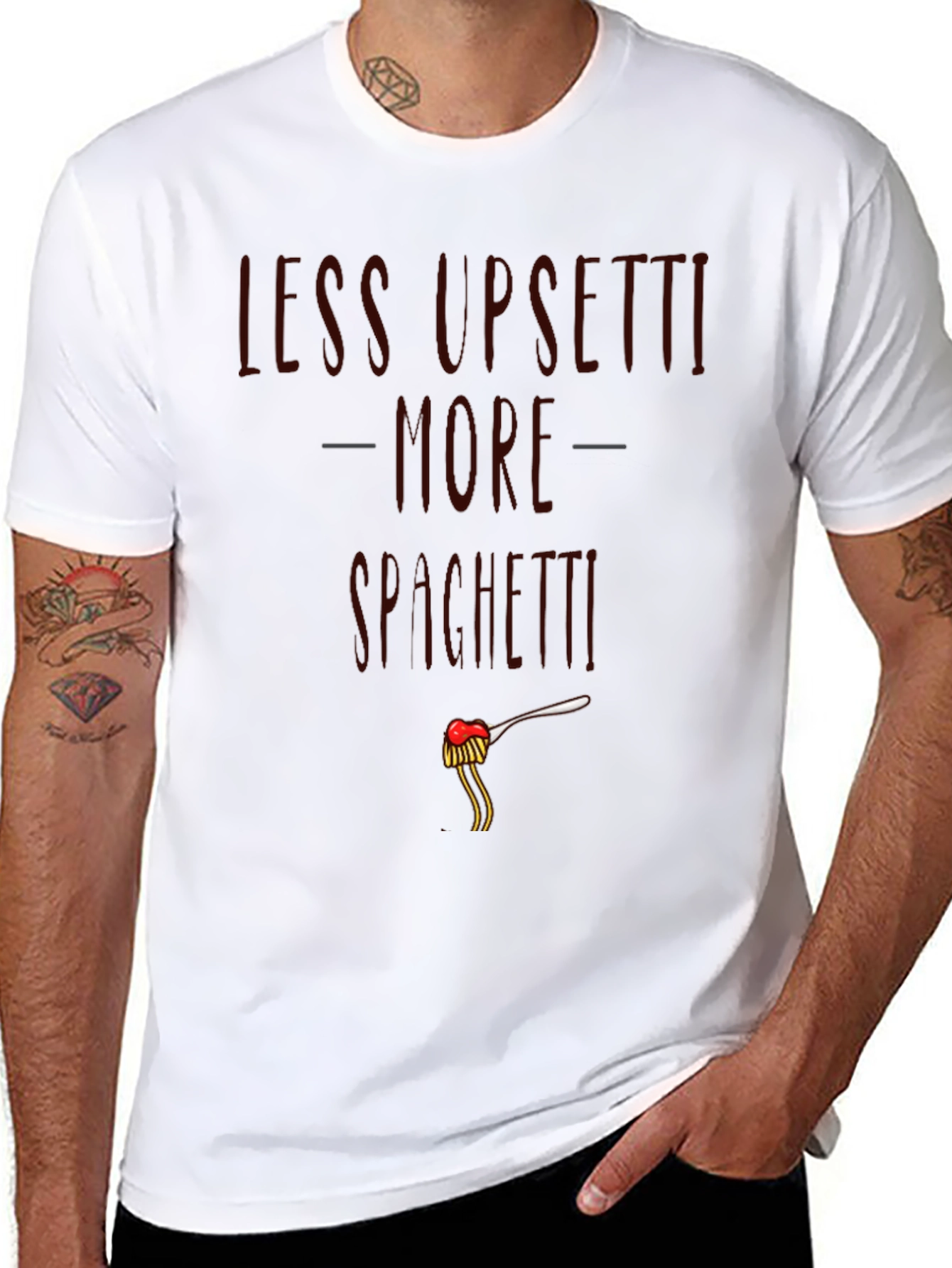 Less Upsetti More Spaghetti Graphic T-Shirt