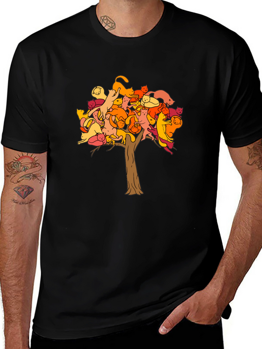 Cat Tree Graphic Tee - Unisex Black T-Shirt