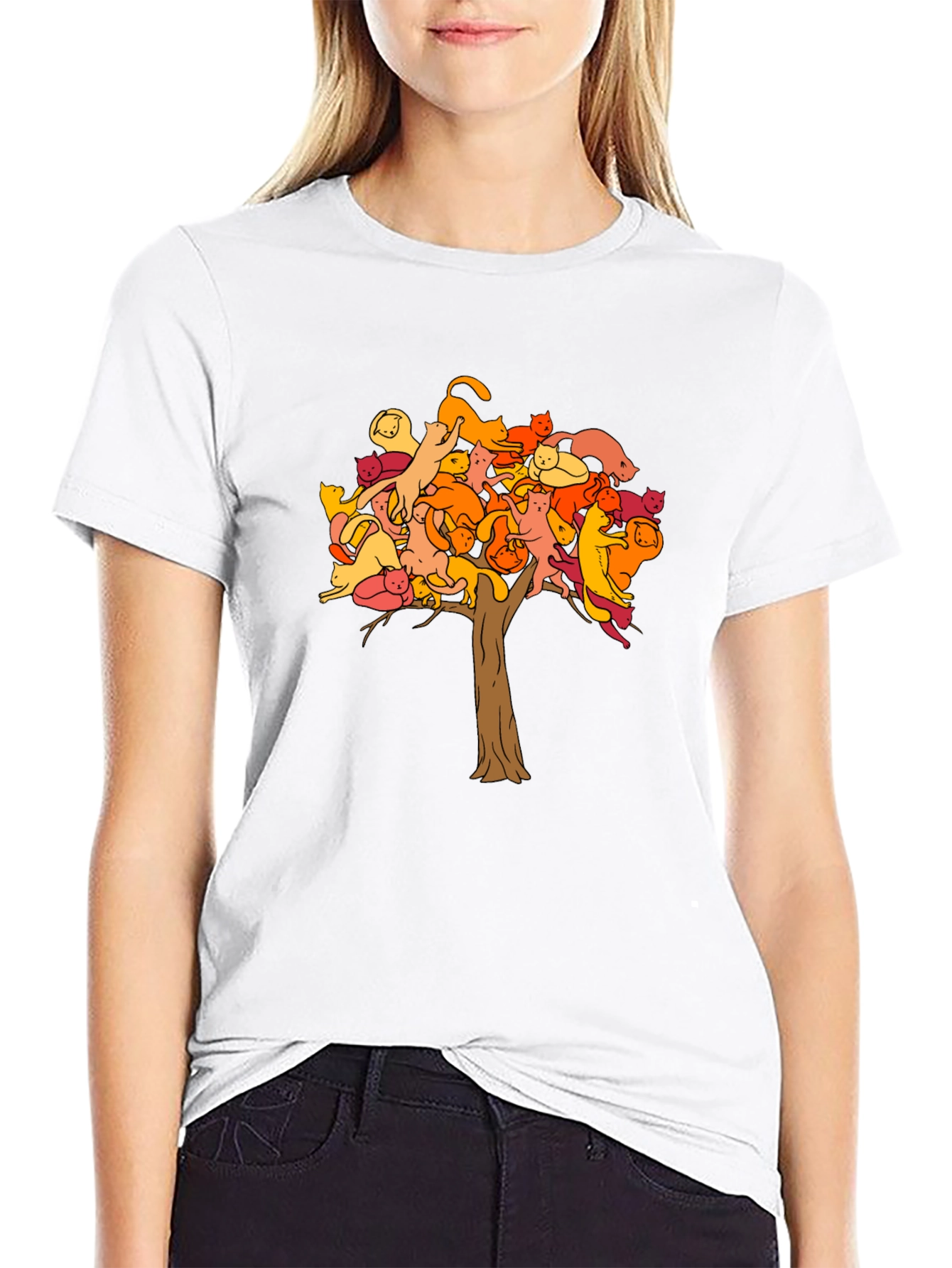 Cat Tree Graphic Tee - Unisex Black T-Shirt