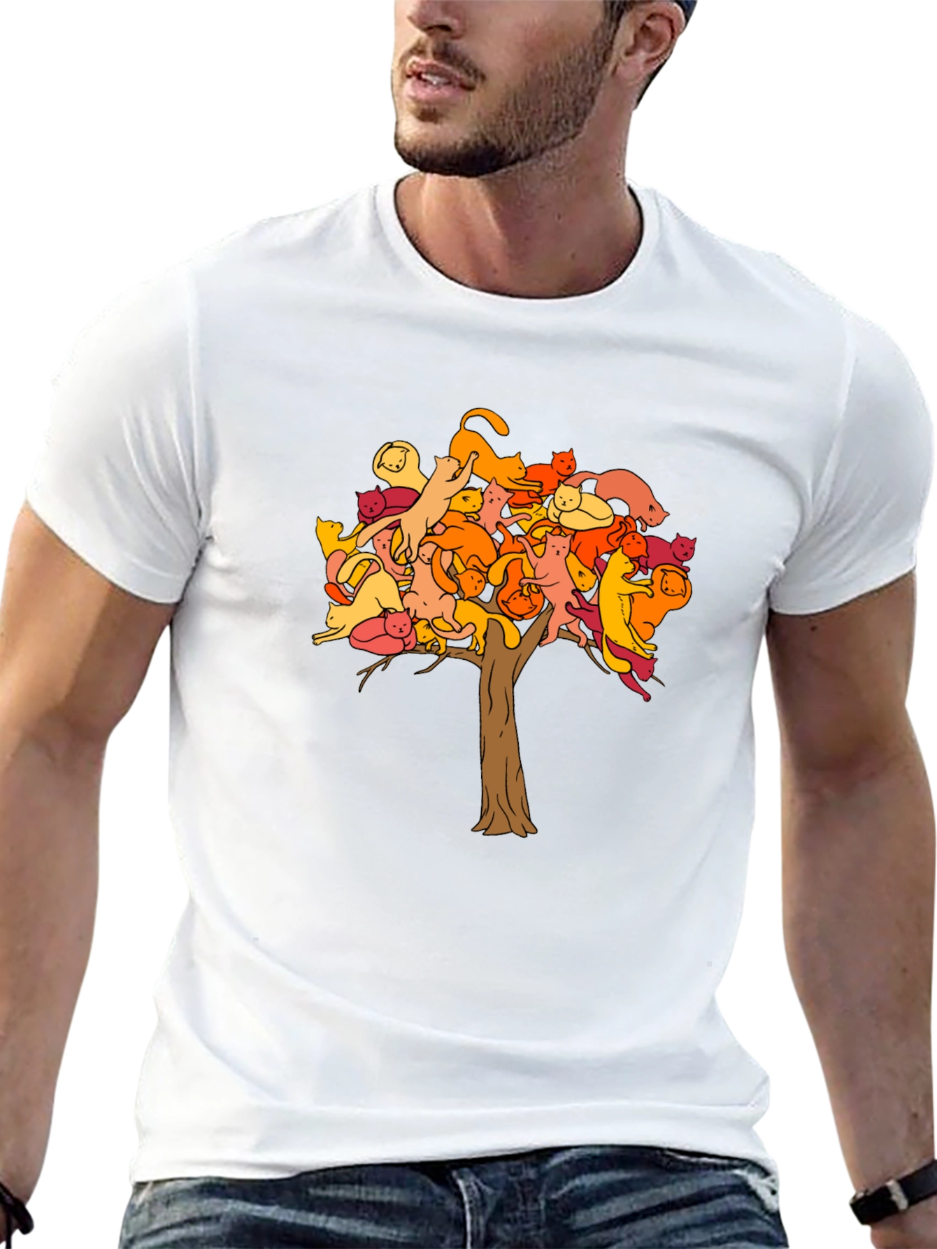 Cat Tree Graphic Tee - Unisex Black T-Shirt