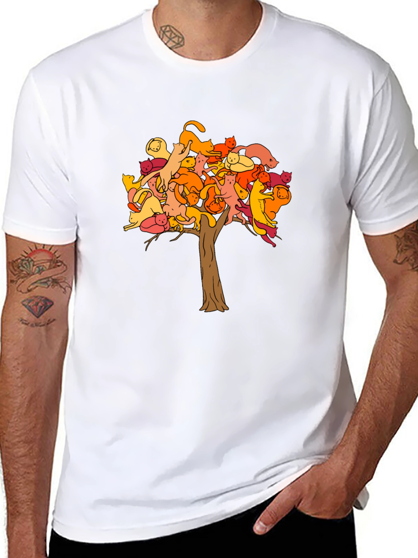 Cat Tree Graphic Tee - Unisex Black T-Shirt