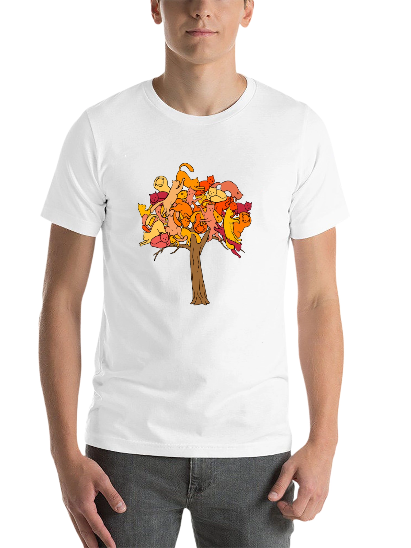 Cat Tree Graphic Tee - Unisex Black T-Shirt