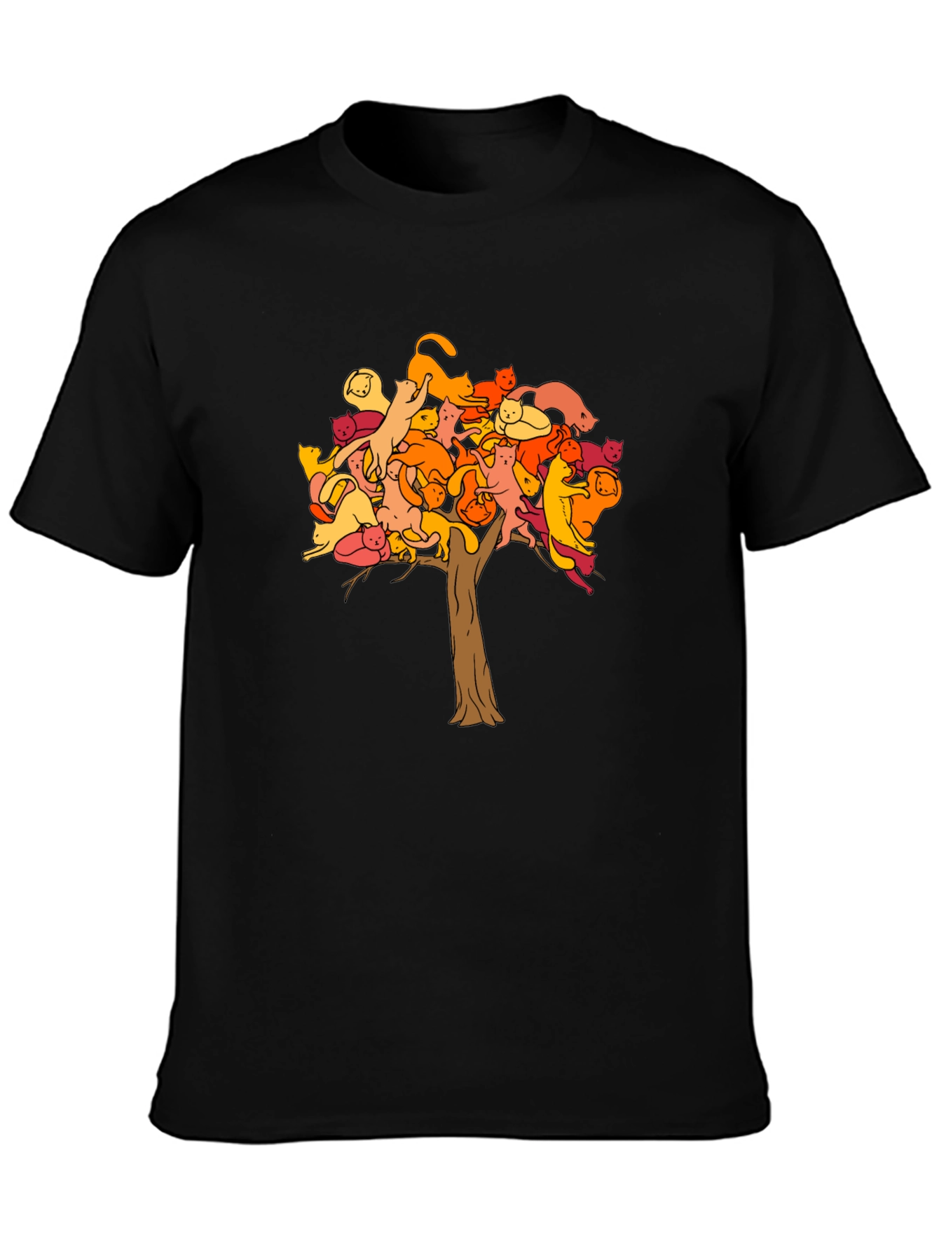Cat Tree Graphic Tee - Unisex Black T-Shirt