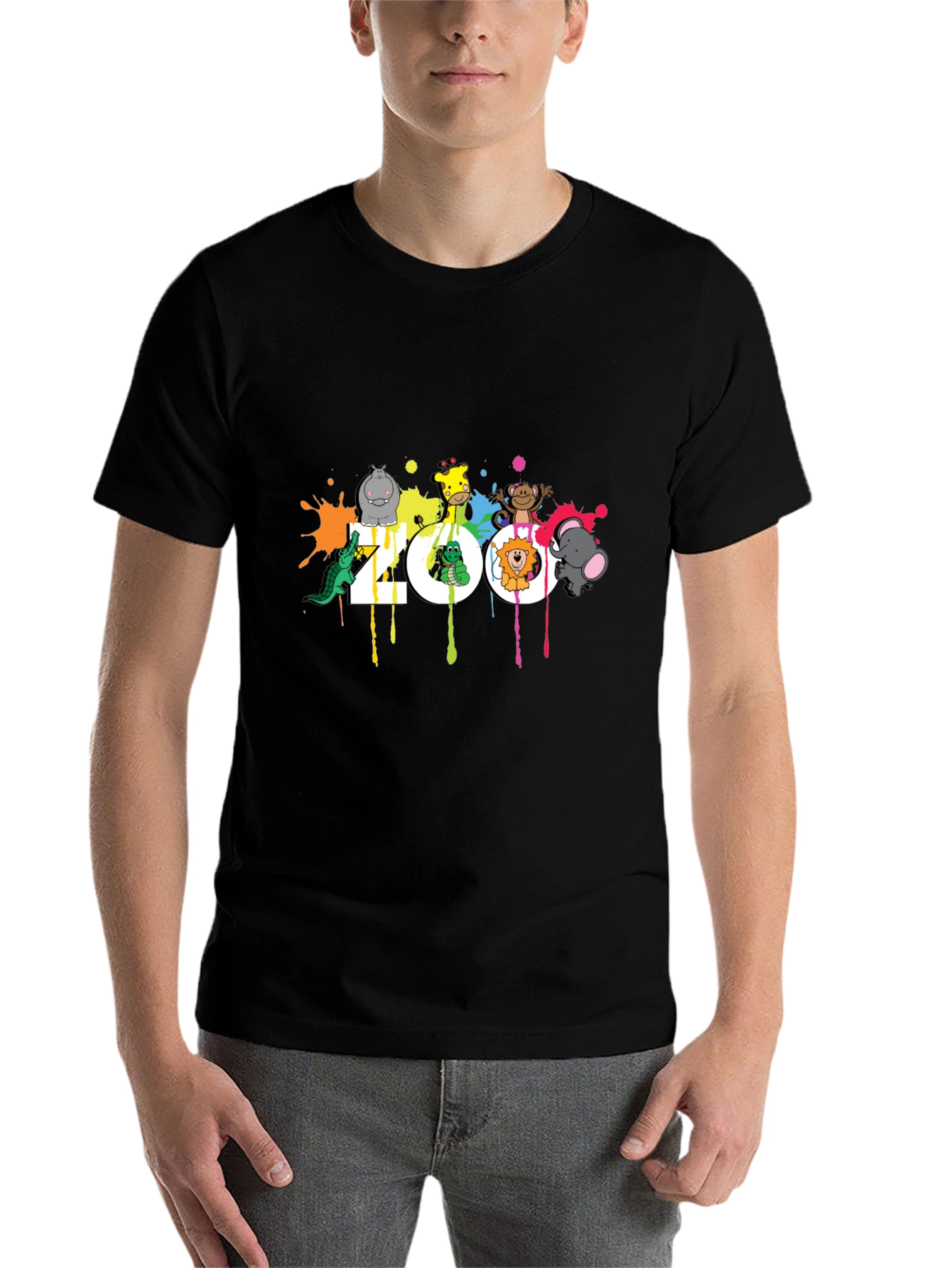 Zoo Animal Graphic Black T-Shirt
