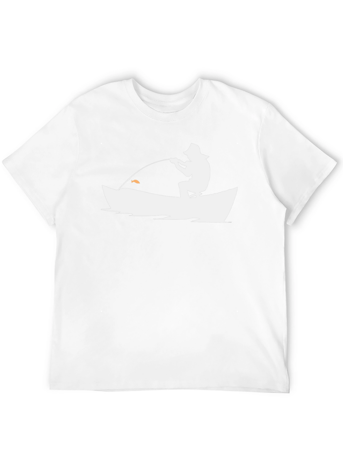 Fishing Silhouette Graphic Tee - Black Cotton Casual Shirt