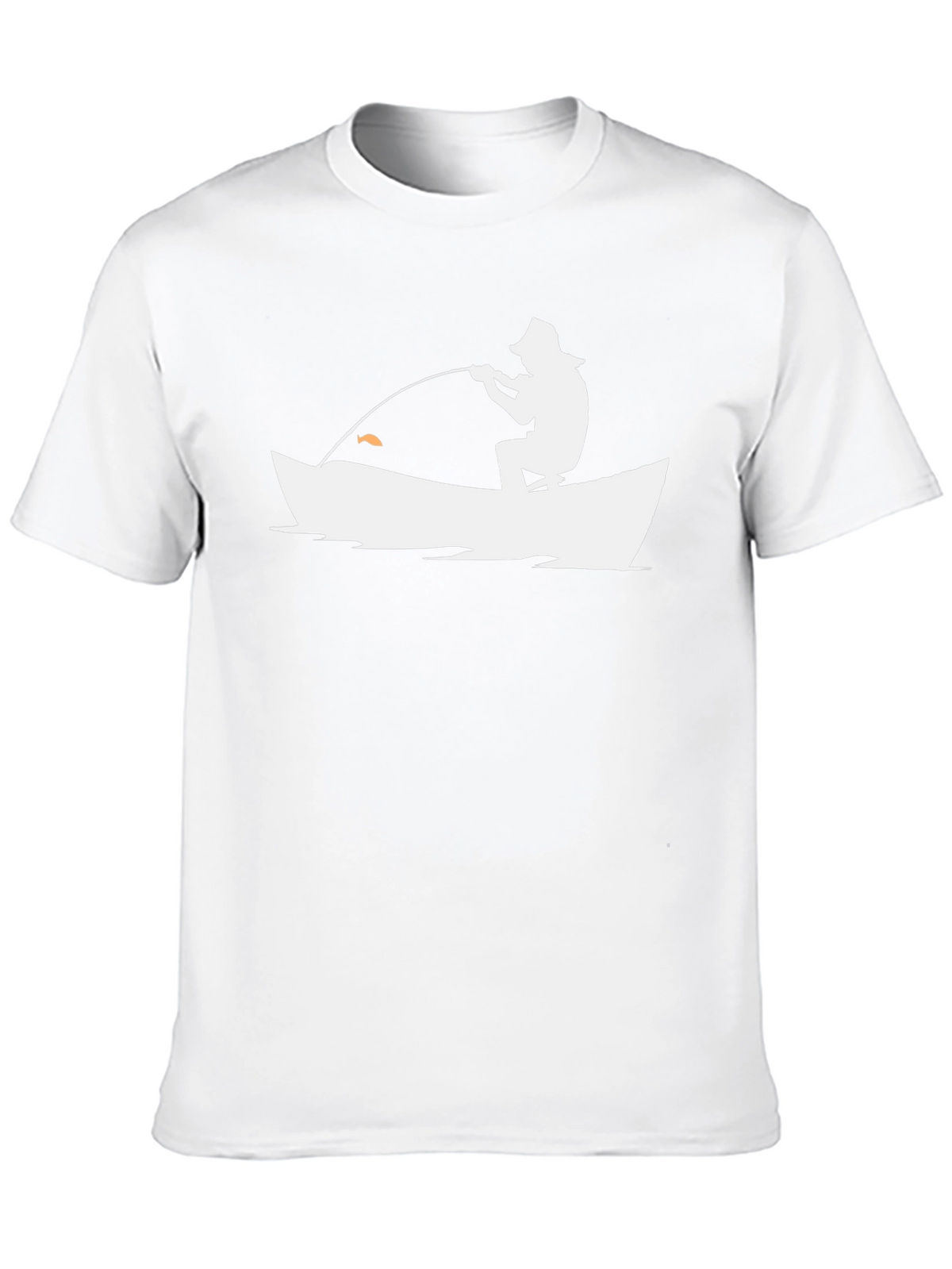 Fishing Silhouette Graphic Tee - Black Cotton Casual Shirt