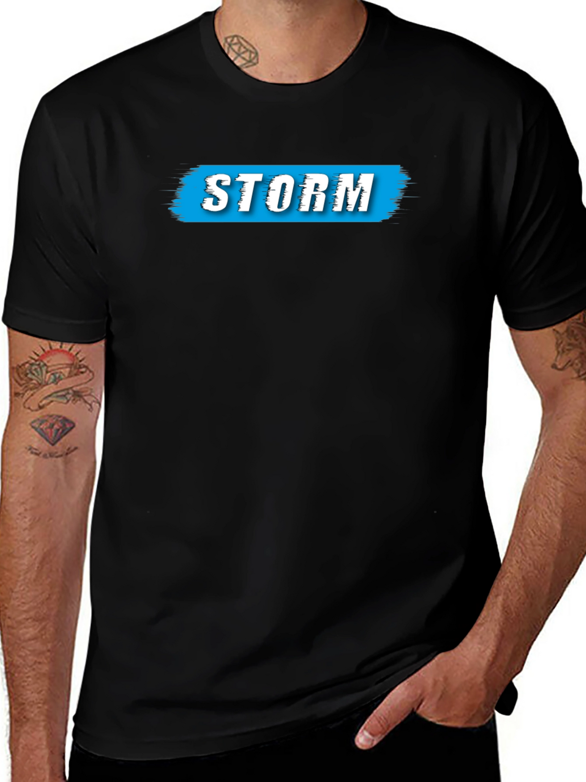 Storm Graphic Print Mens Black T-Shirt