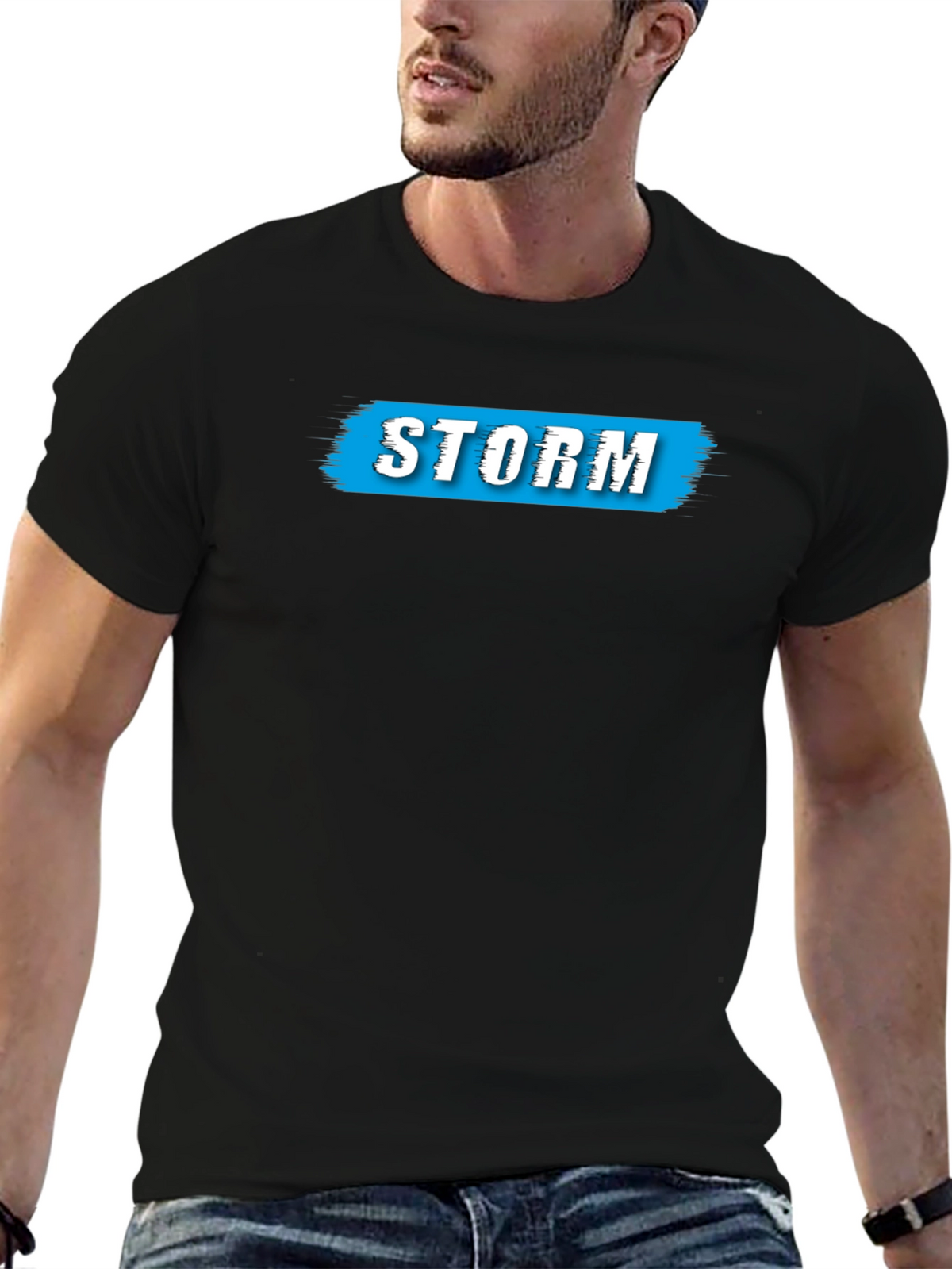 Storm Graphic Print Mens Black T-Shirt