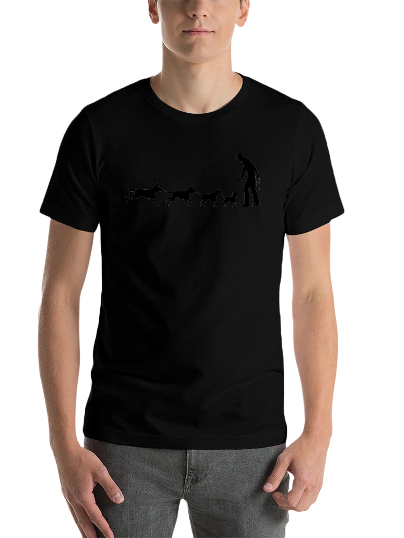 Dog Walker Tee - Black Graphic Print
