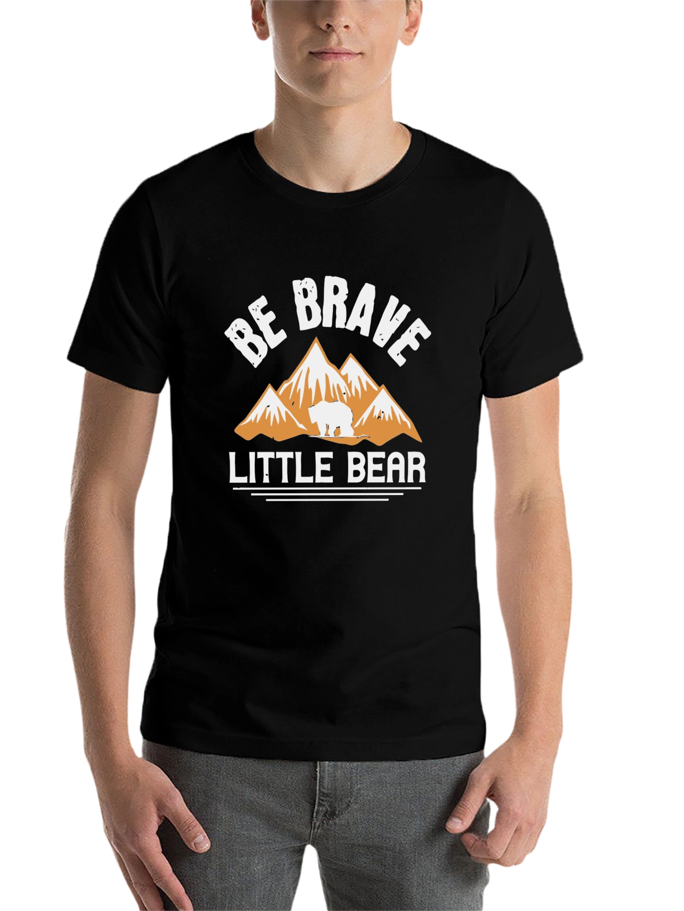 Be Brave Little Bear Black T-Shirt