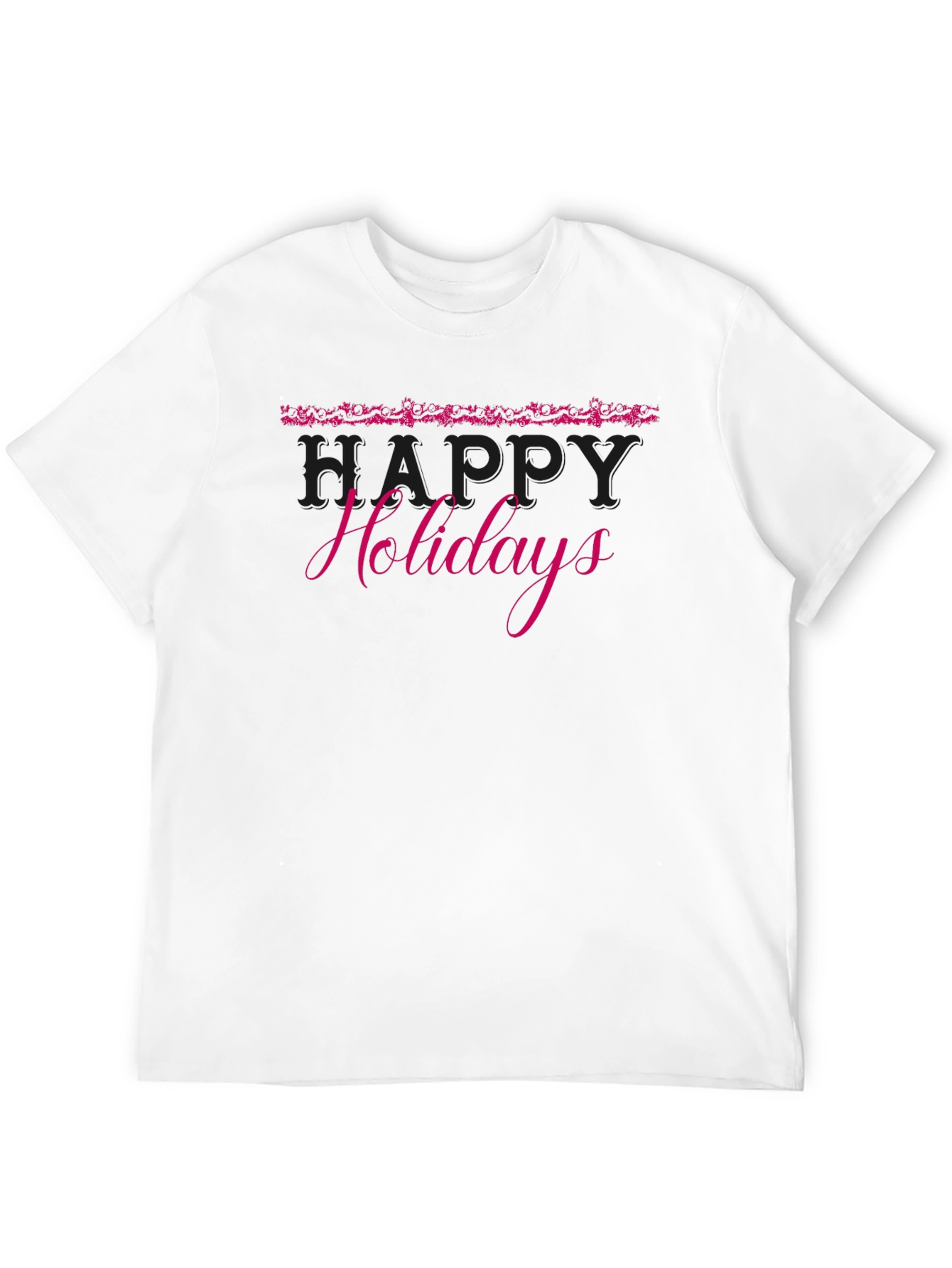 Festive Happy Holidays Black T-Shirt