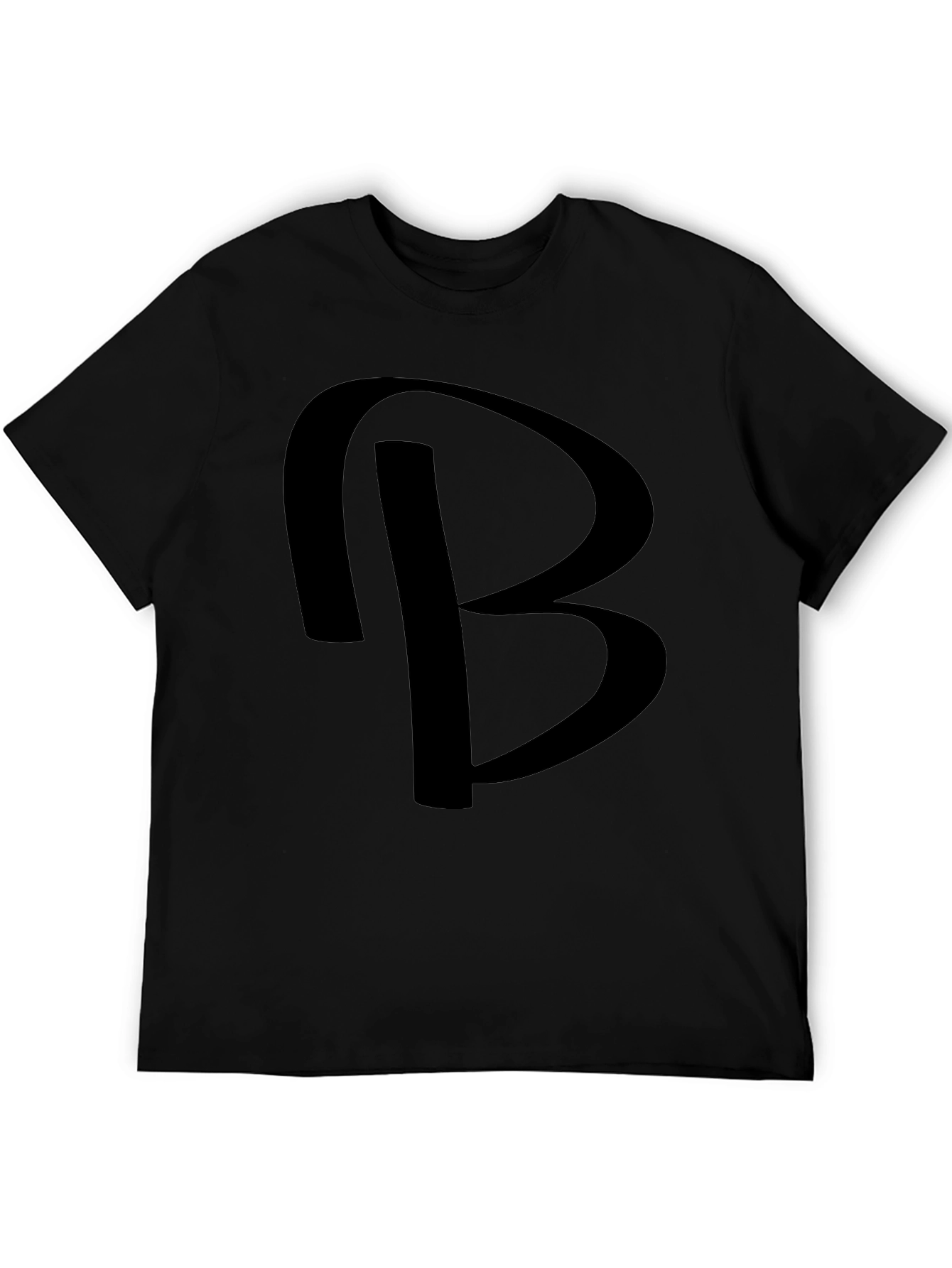 Bold Initial B Graphic Black T-Shirt