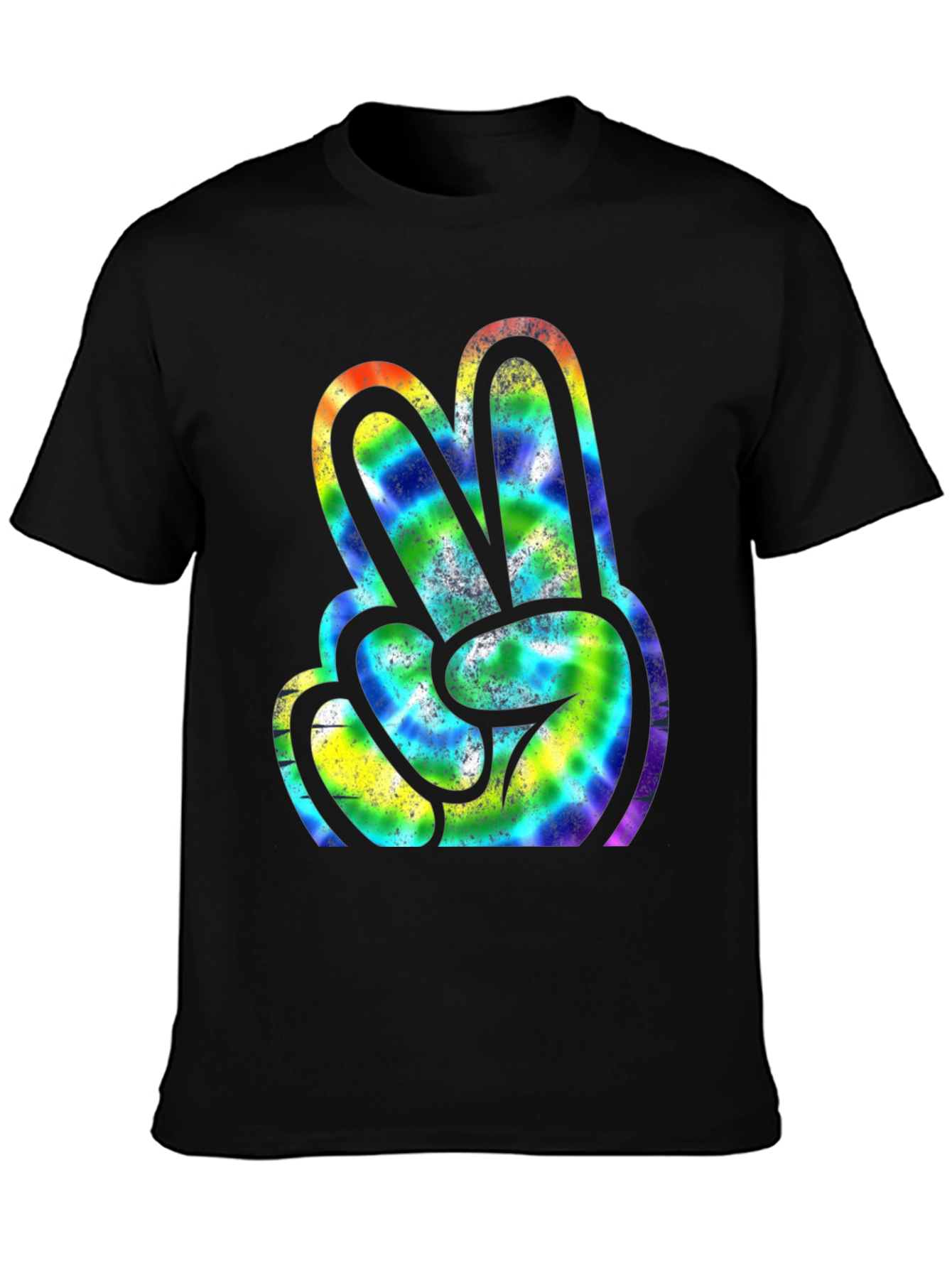 Peace Sign Tie Dye Graphic Tee - Retro Style