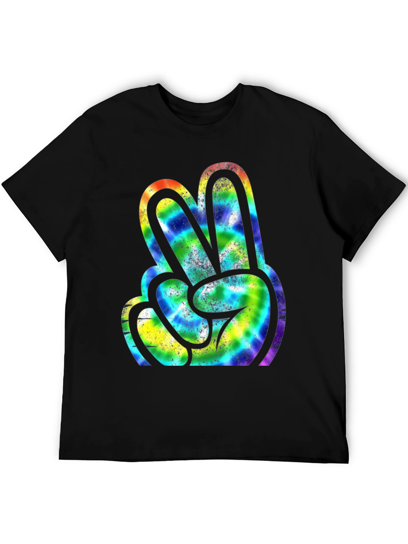 Peace Sign Tie Dye Graphic Tee - Retro Style