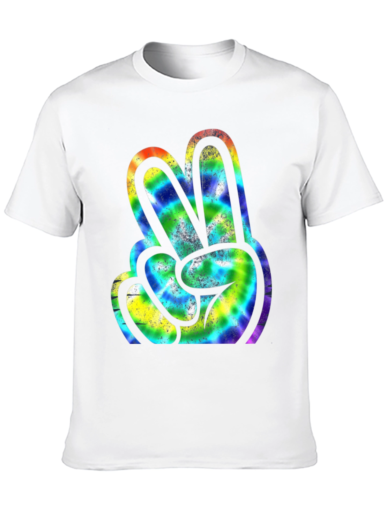 Peace Sign Tie Dye Graphic Tee - Retro Style