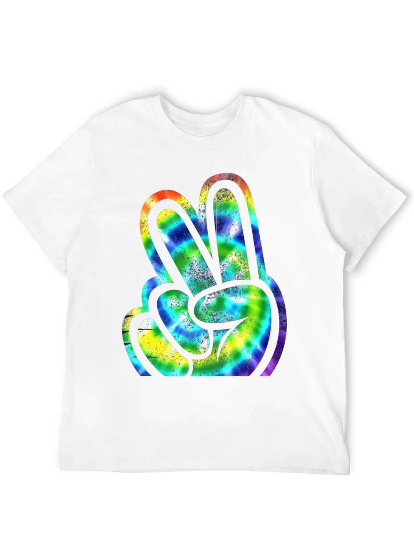 Peace Sign Tie Dye Graphic Tee - Retro Style