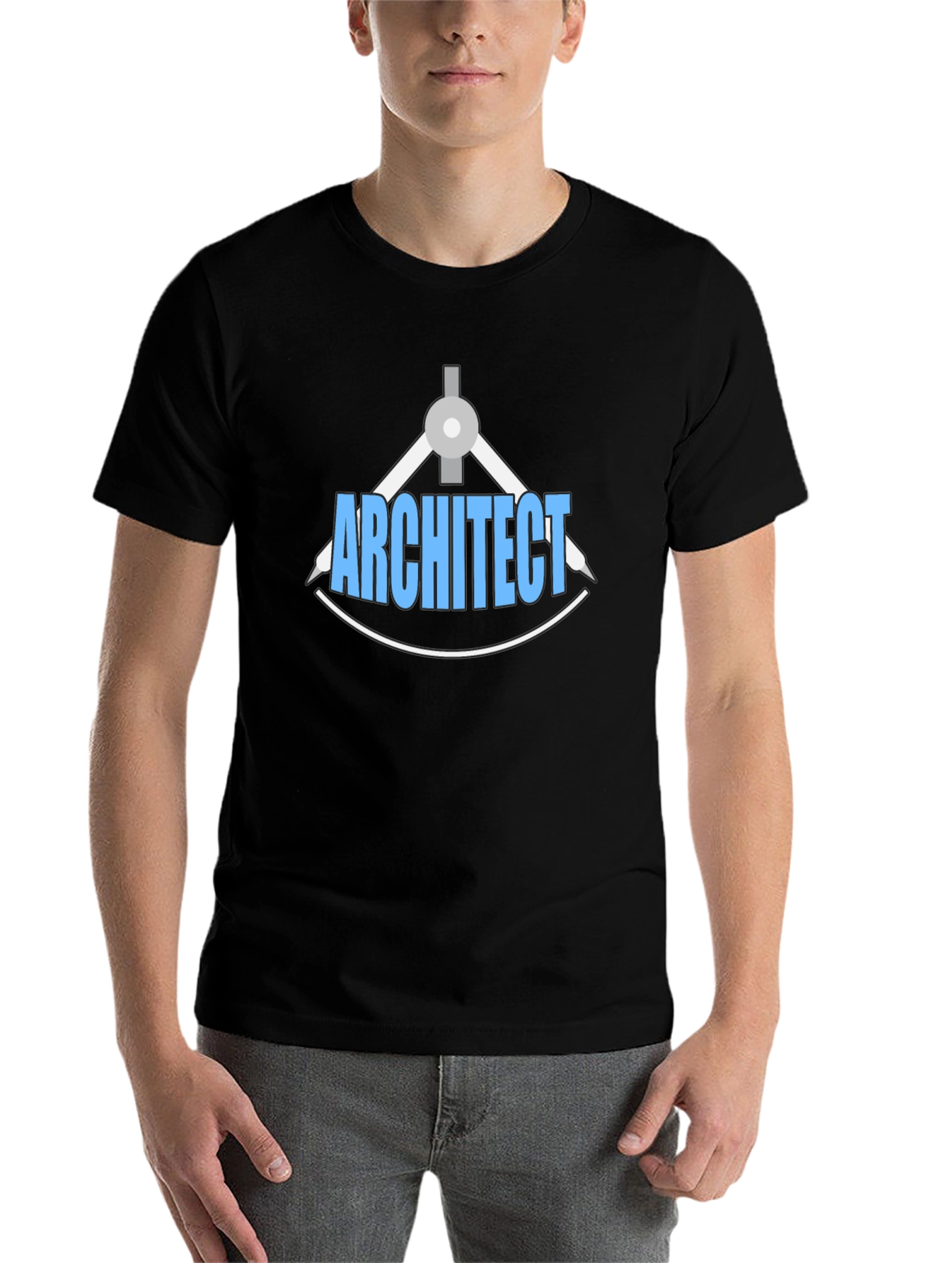 Architect Design T-Shirt - Drafting Compass Blueprint Tee