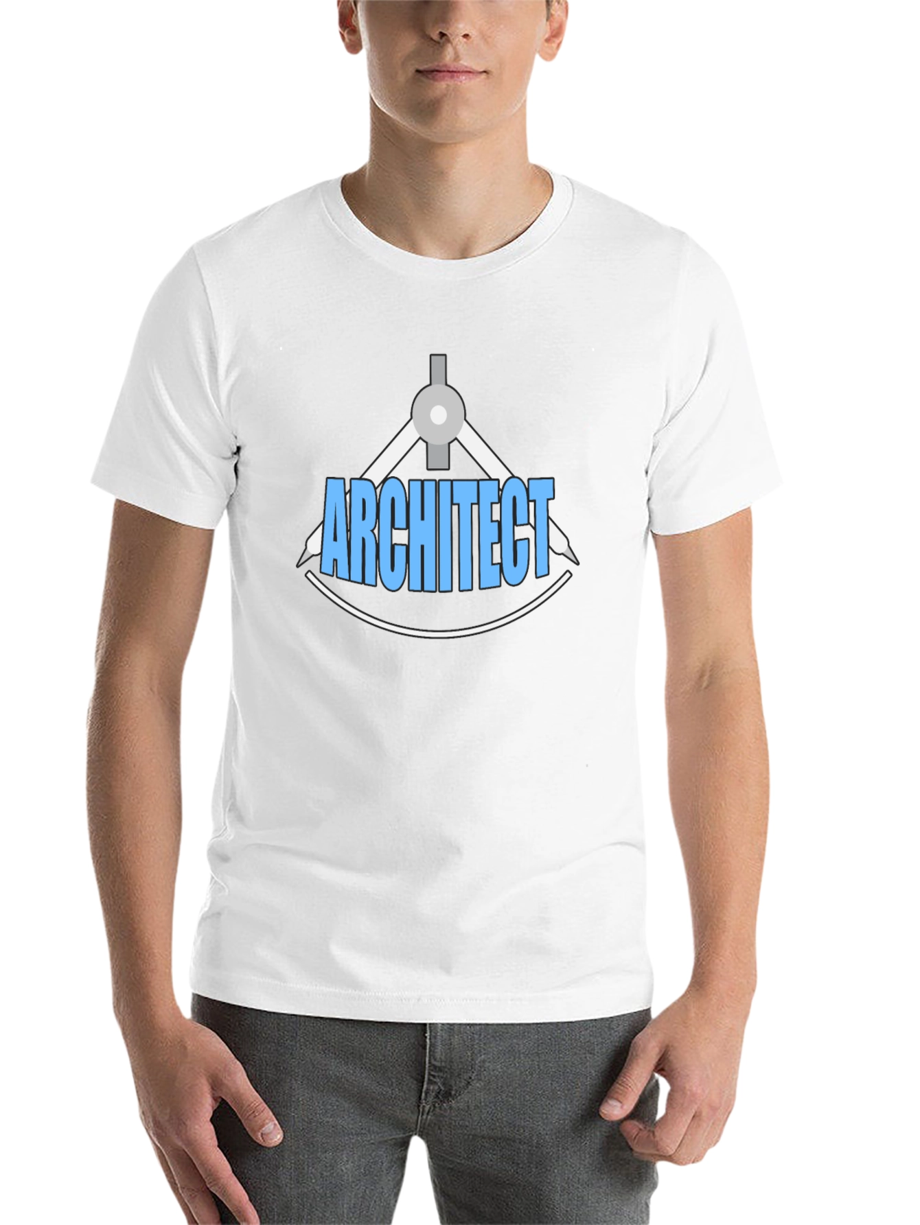 Architect Design T-Shirt - Drafting Compass Blueprint Tee