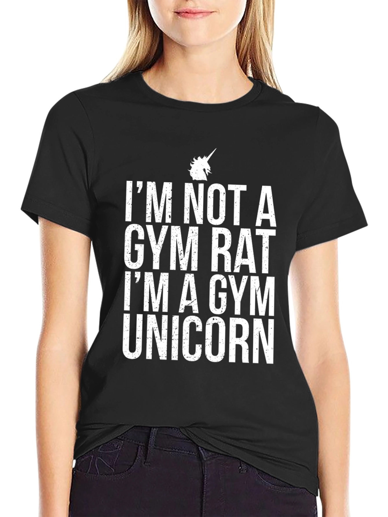Gym Unicorn Graphic Tee - Black