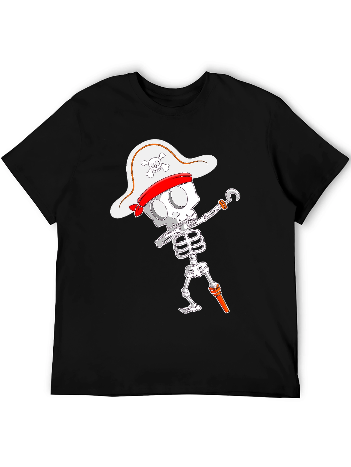 Pirate Skeleton T-Shirt - Black Cotton Tee