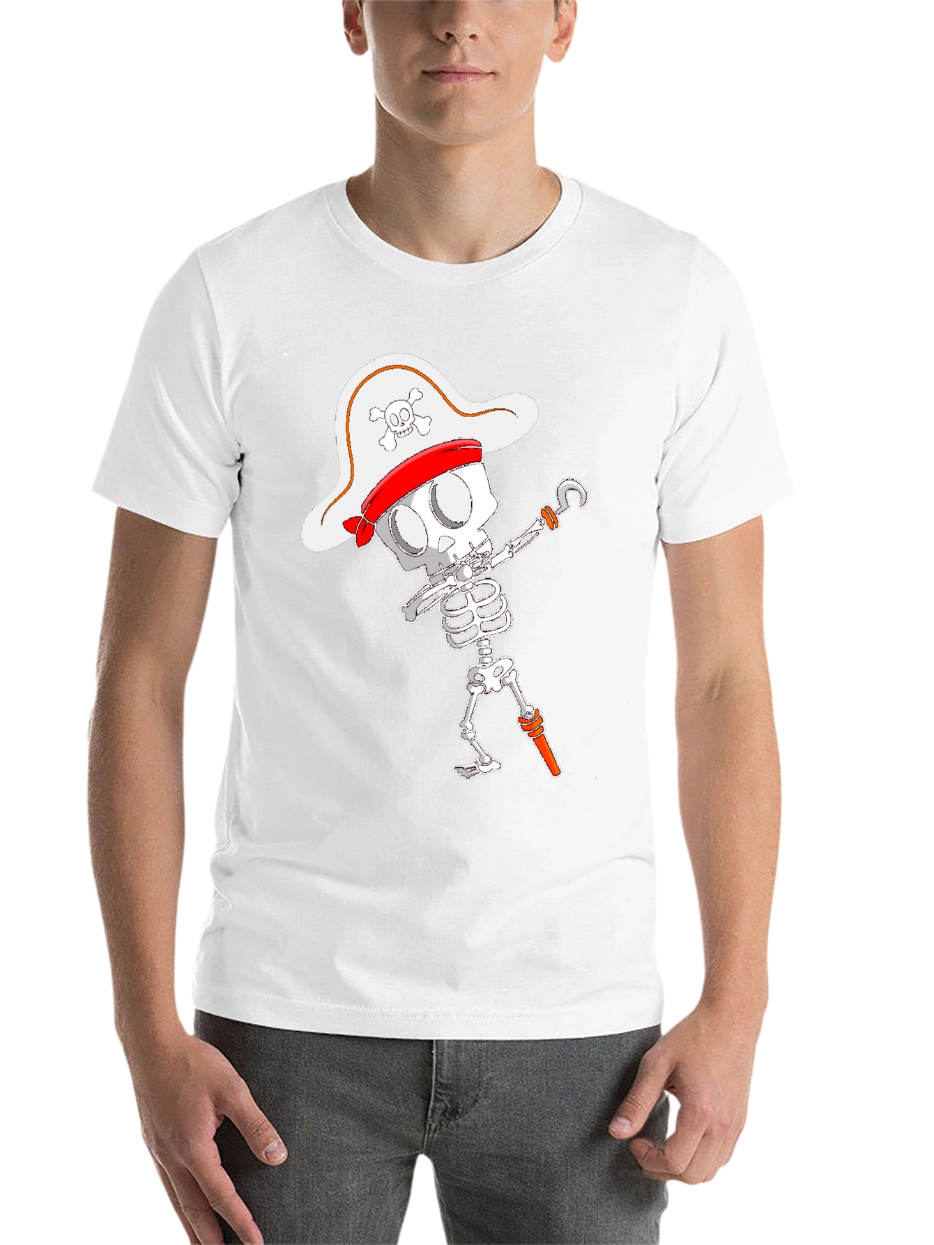 Pirate Skeleton T-Shirt - Black Cotton Tee