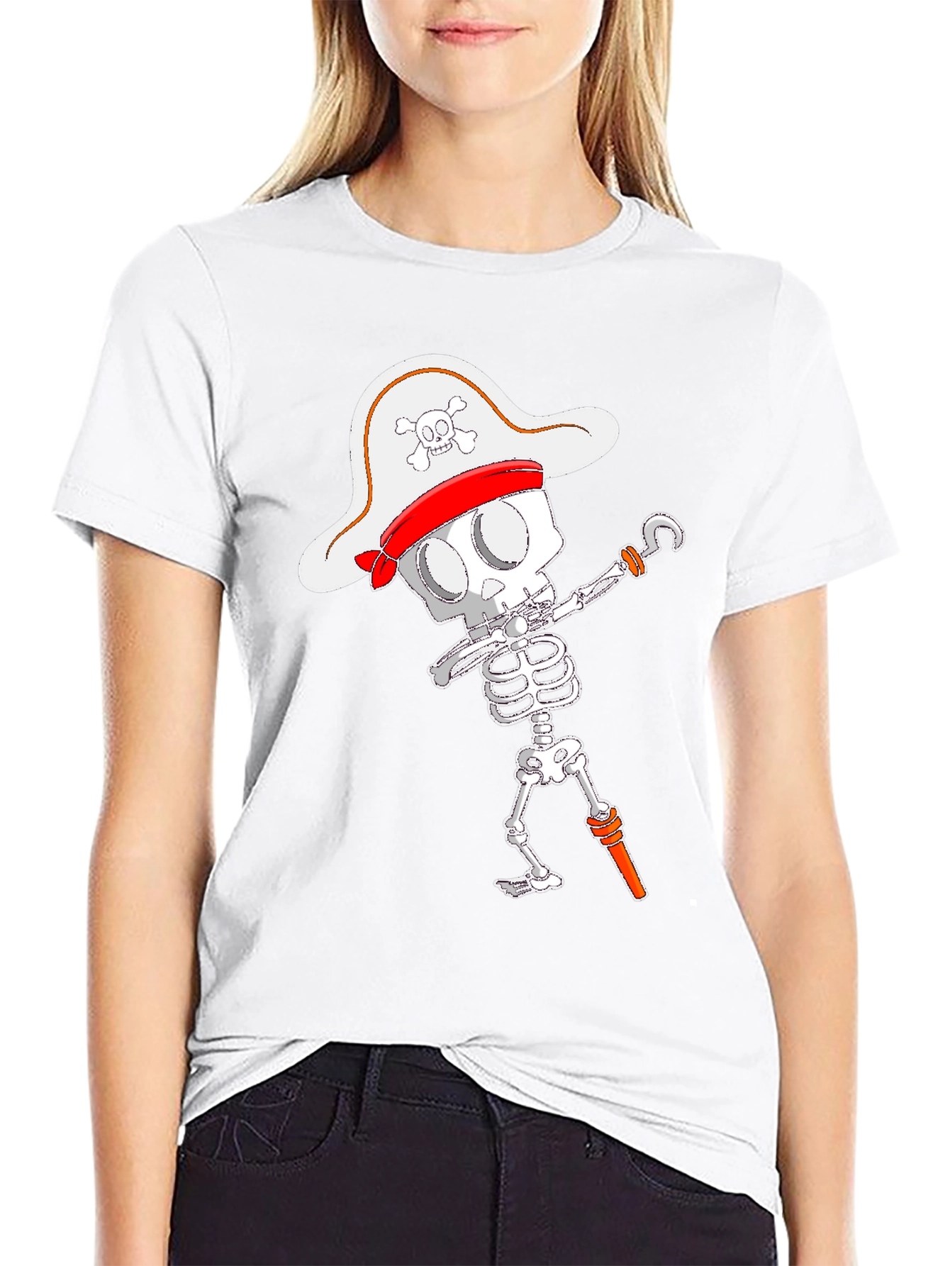 Pirate Skeleton T-Shirt - Black Cotton Tee