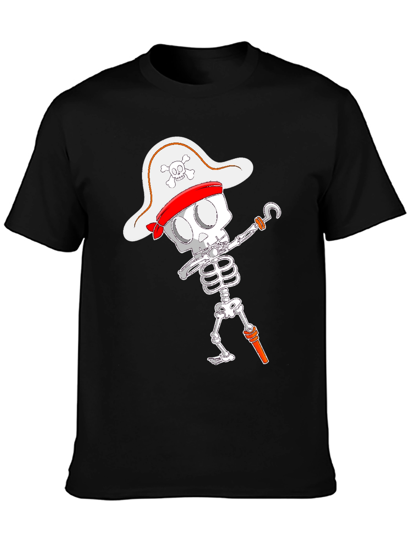 Pirate Skeleton T-Shirt - Black Cotton Tee