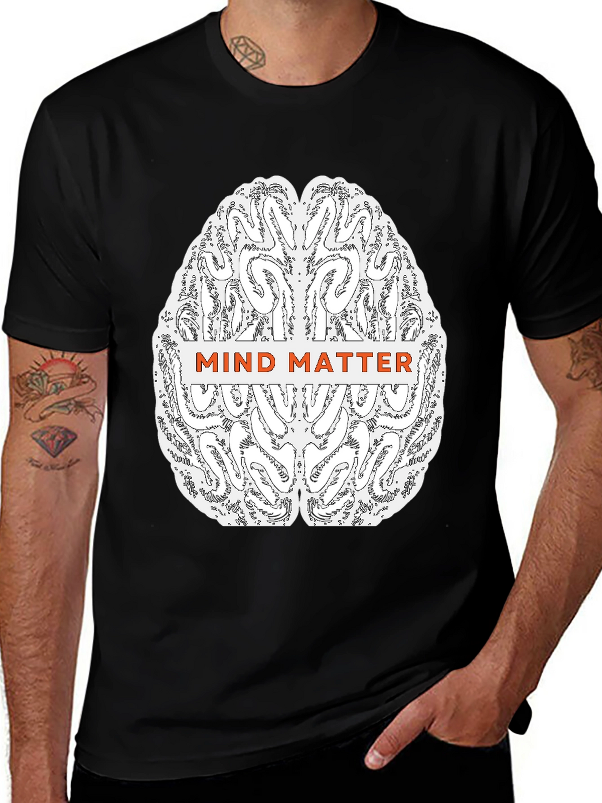Mind Matter Brain Graphic Tee - Black