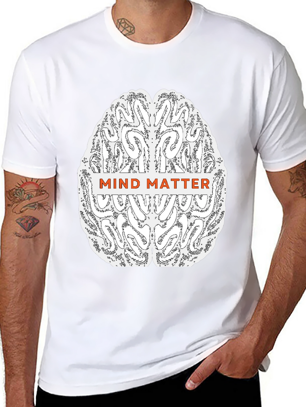 Mind Matter Brain Graphic Tee - Black