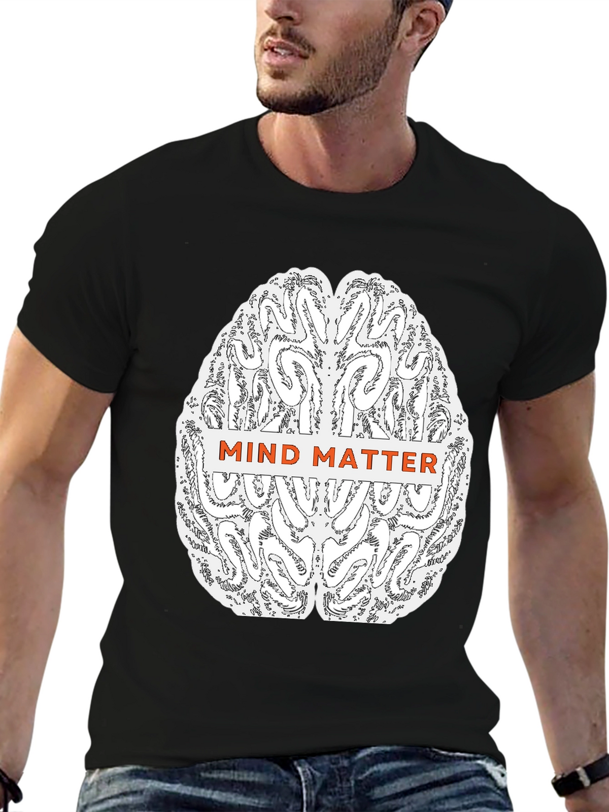 Mind Matter Brain Graphic Tee - Black