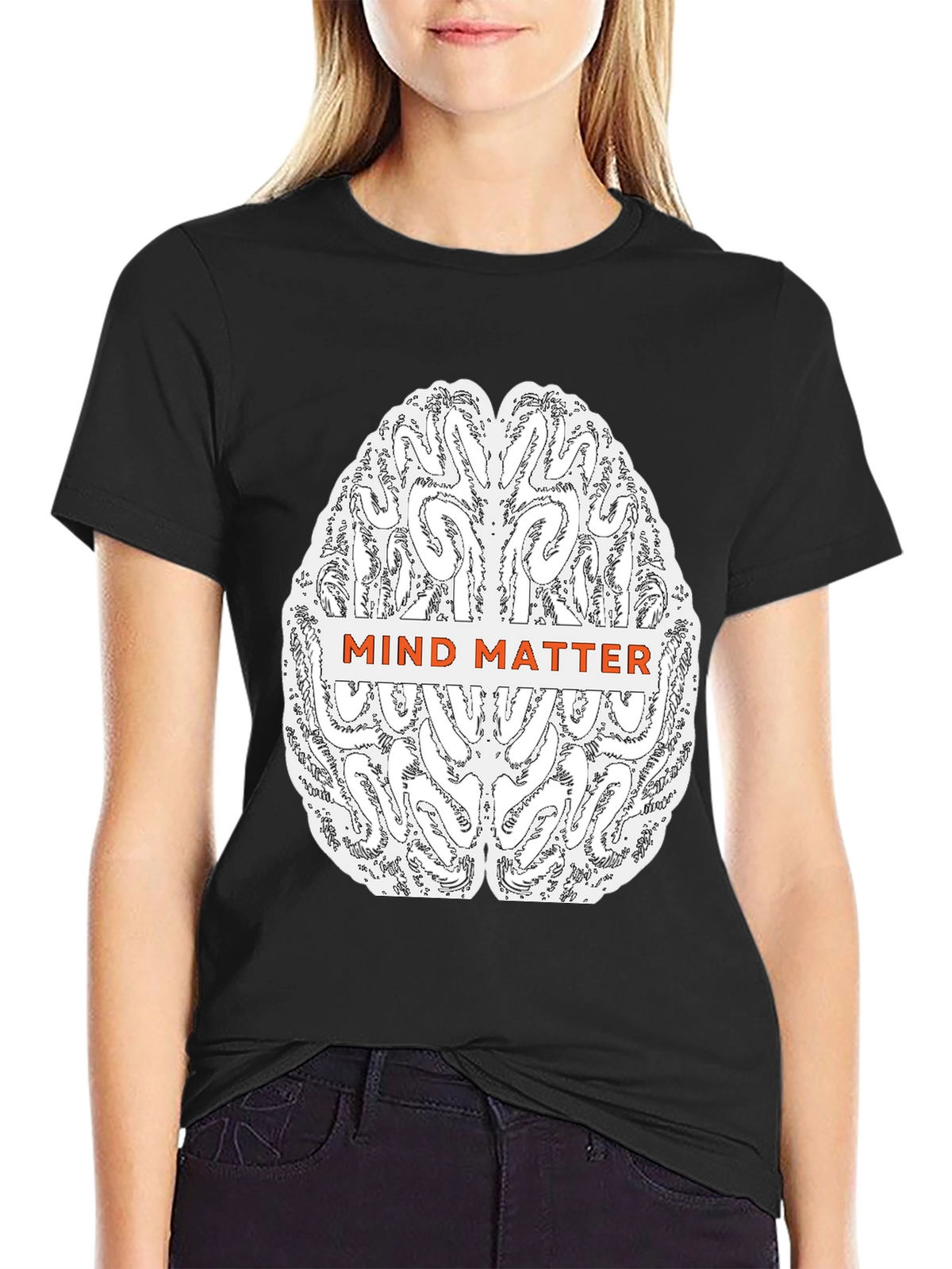 Mind Matter Brain Graphic Tee - Black