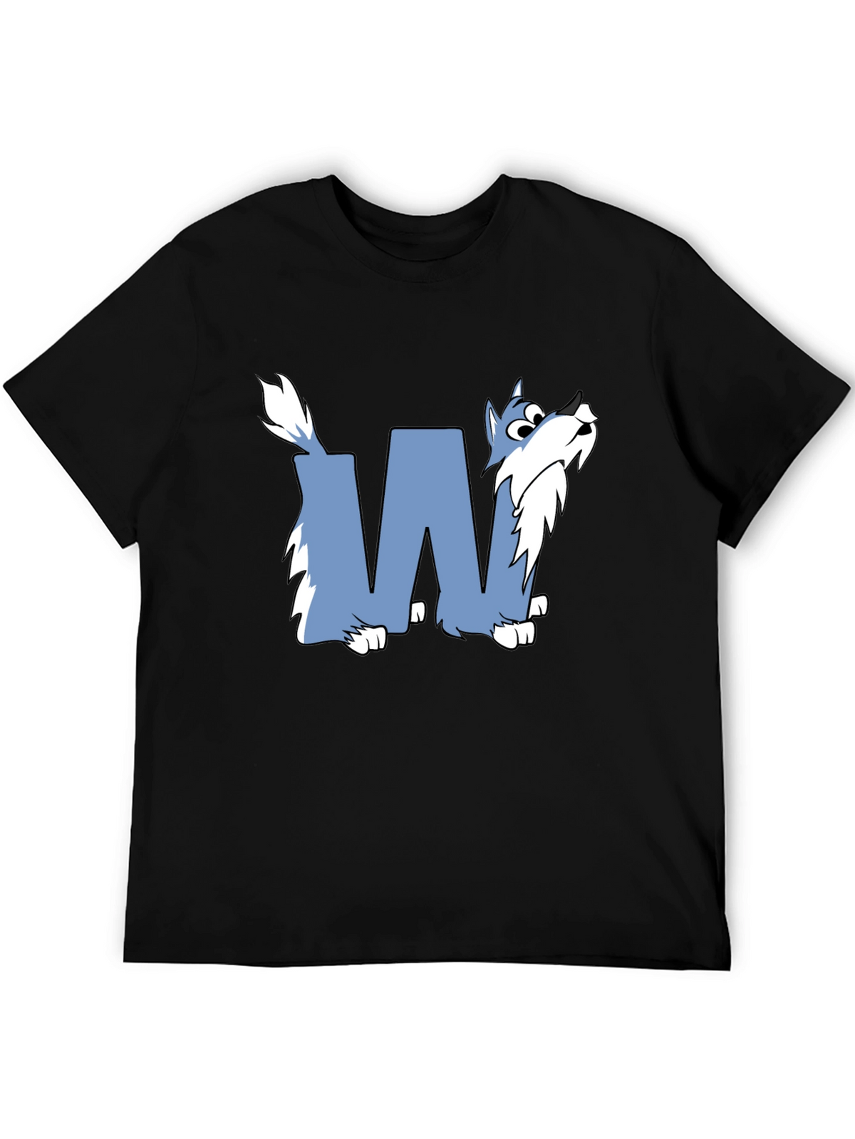 Wolf-Themed Graphic Tee - Stylish Black Cotton Shirt