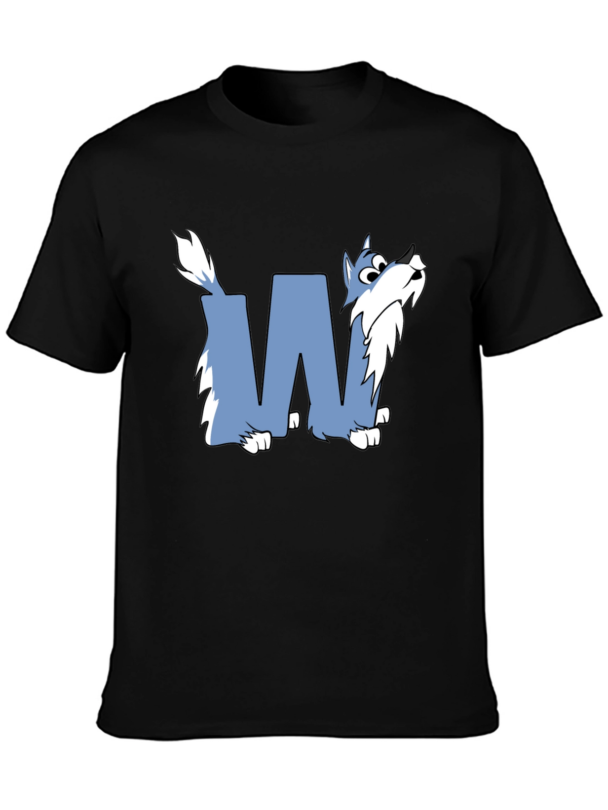 Wolf-Themed Graphic Tee - Stylish Black Cotton Shirt