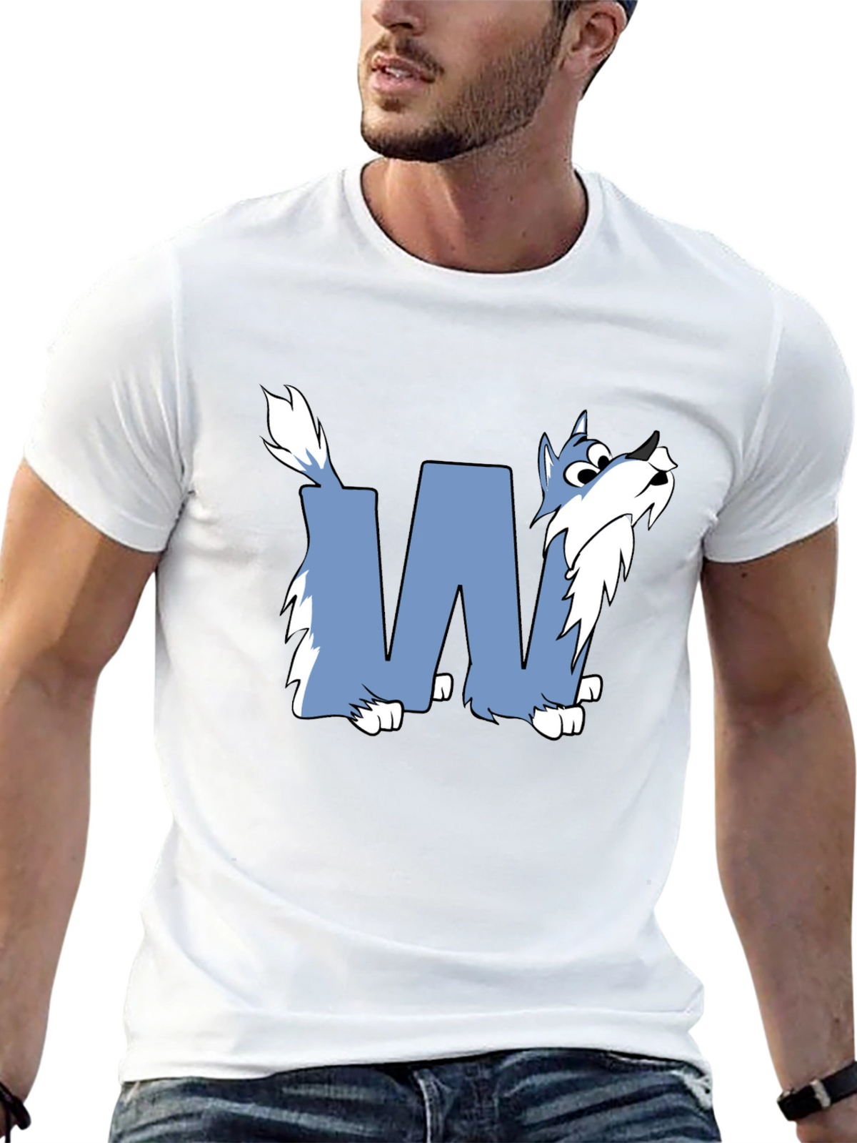 Wolf-Themed Graphic Tee - Stylish Black Cotton Shirt