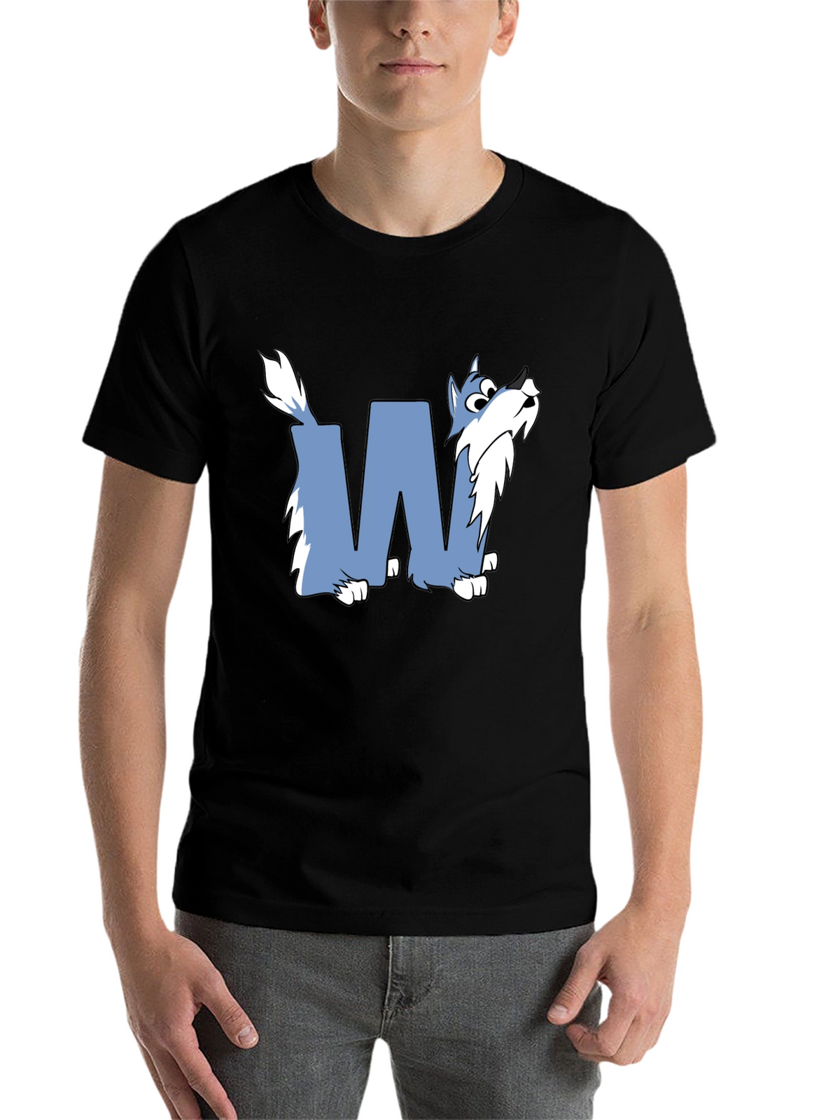 Wolf-Themed Graphic Tee - Stylish Black Cotton Shirt