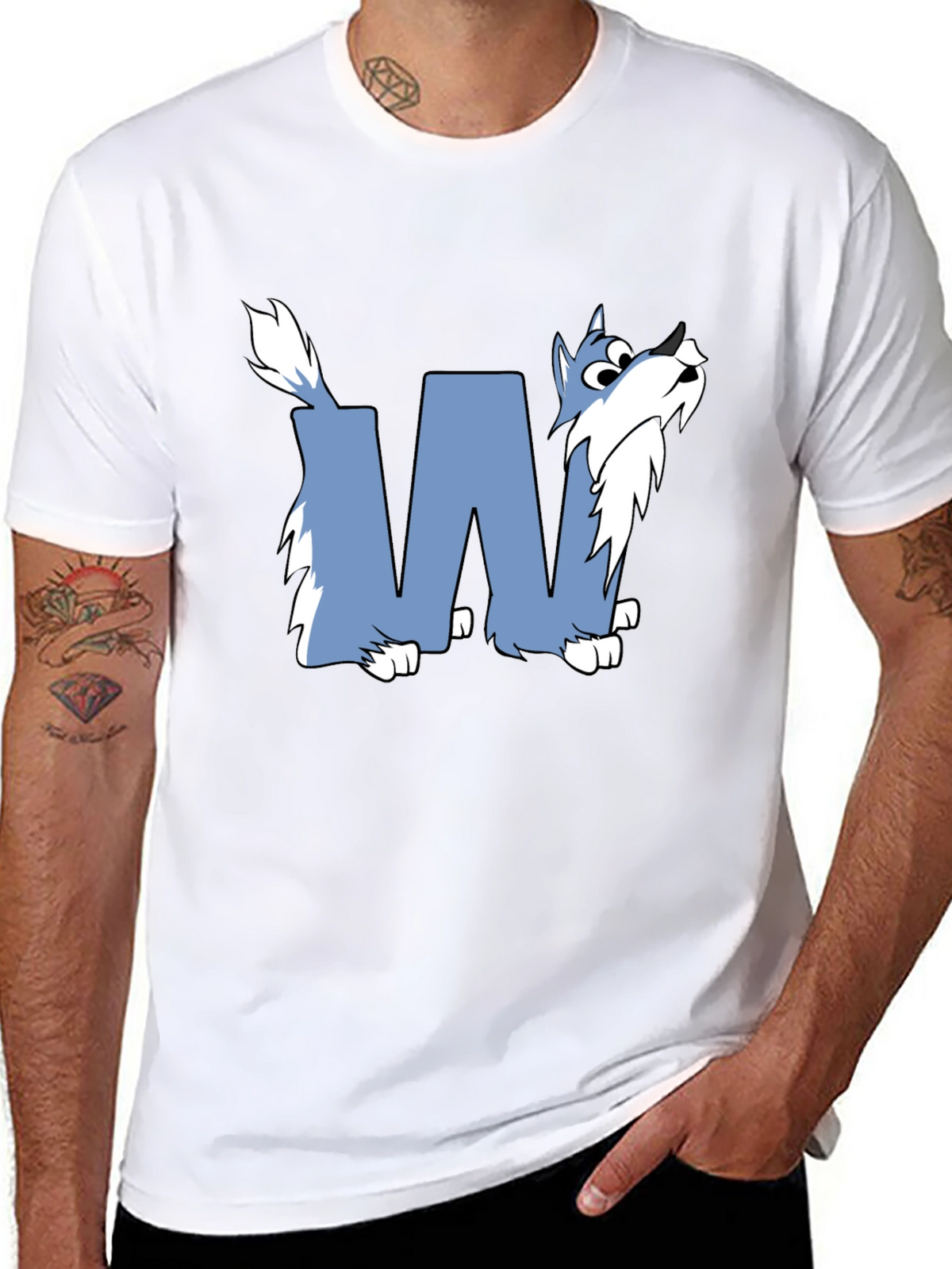 Wolf-Themed Graphic Tee - Stylish Black Cotton Shirt