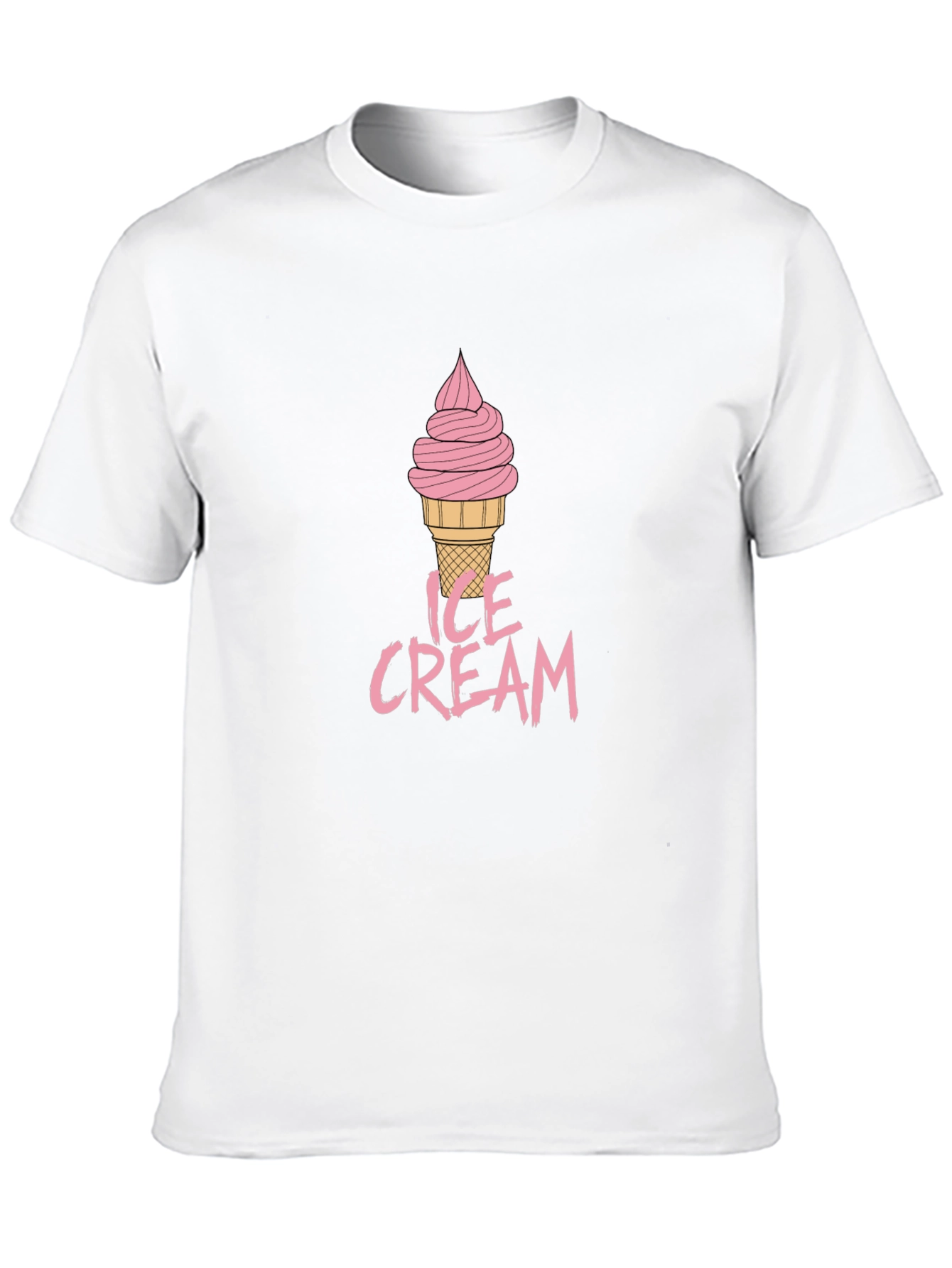 Ice Cream Graphic Tee - Mens Black Cotton T-Shirt