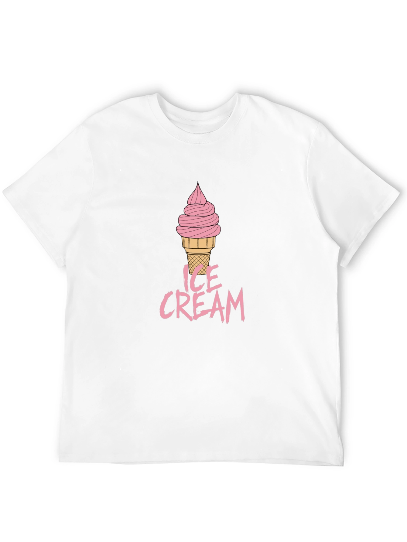 Ice Cream Graphic Tee - Mens Black Cotton T-Shirt