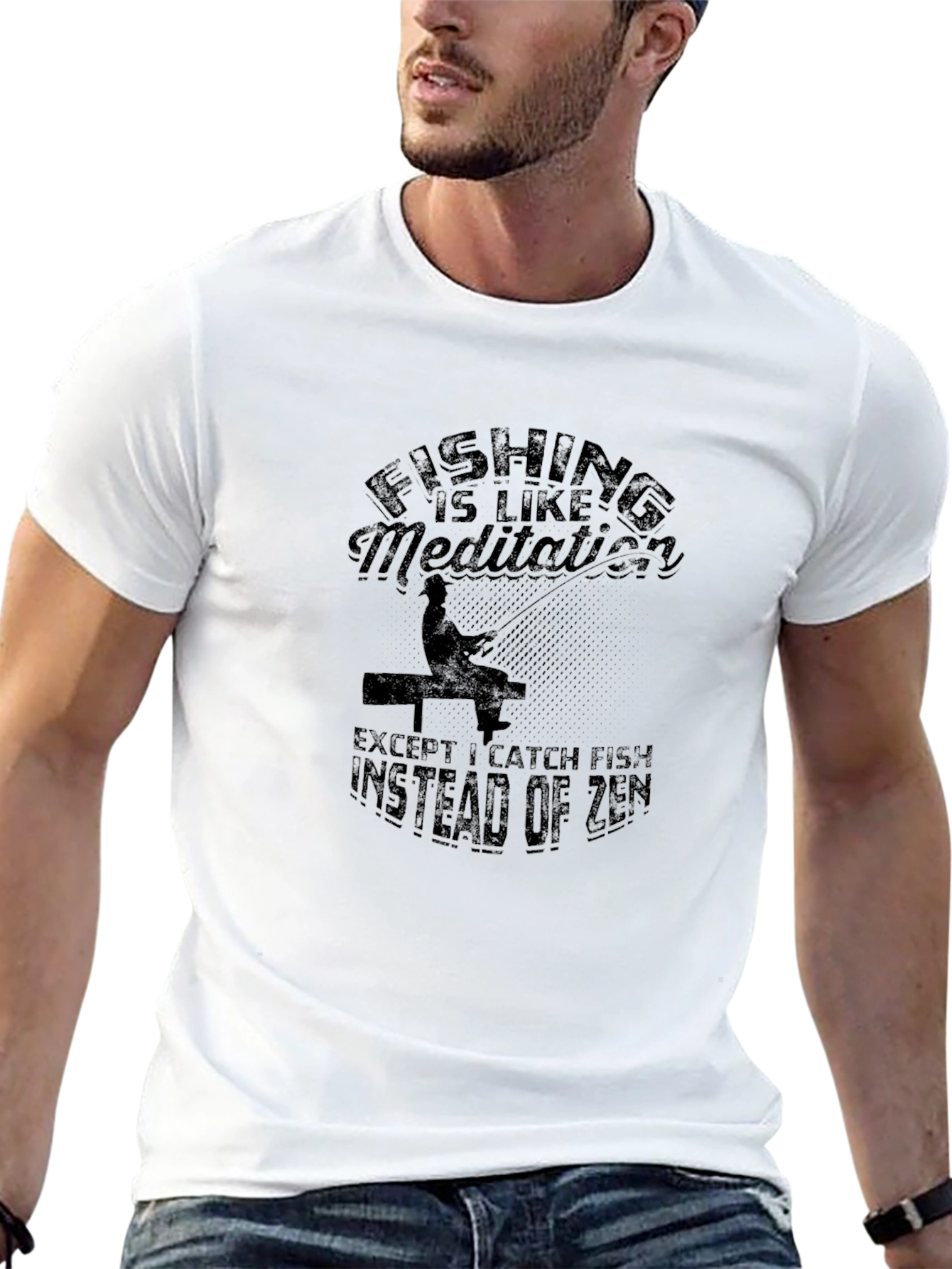 Fishing Meditation Graphic Tee - Black