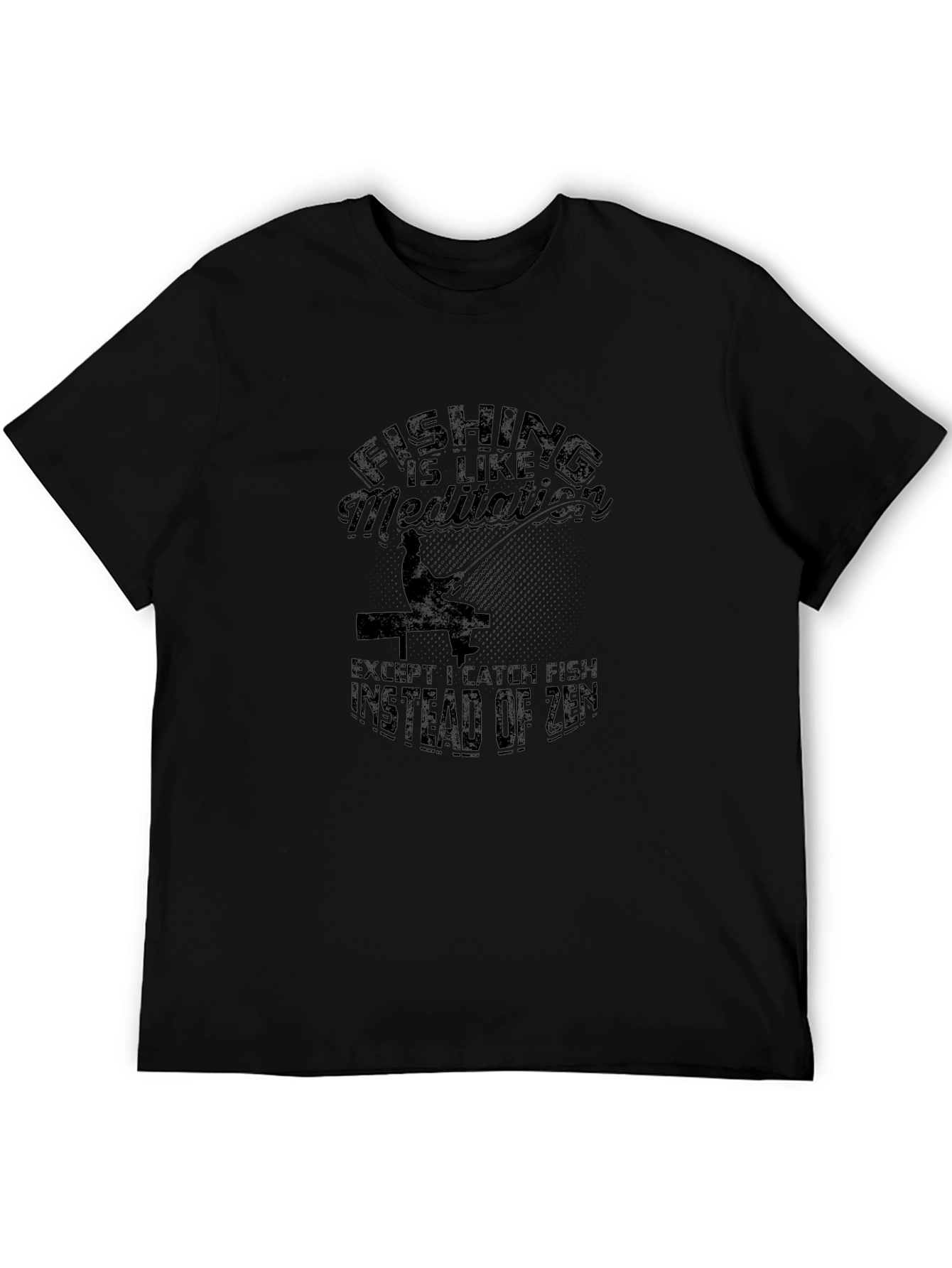 Fishing Meditation Graphic Tee - Black