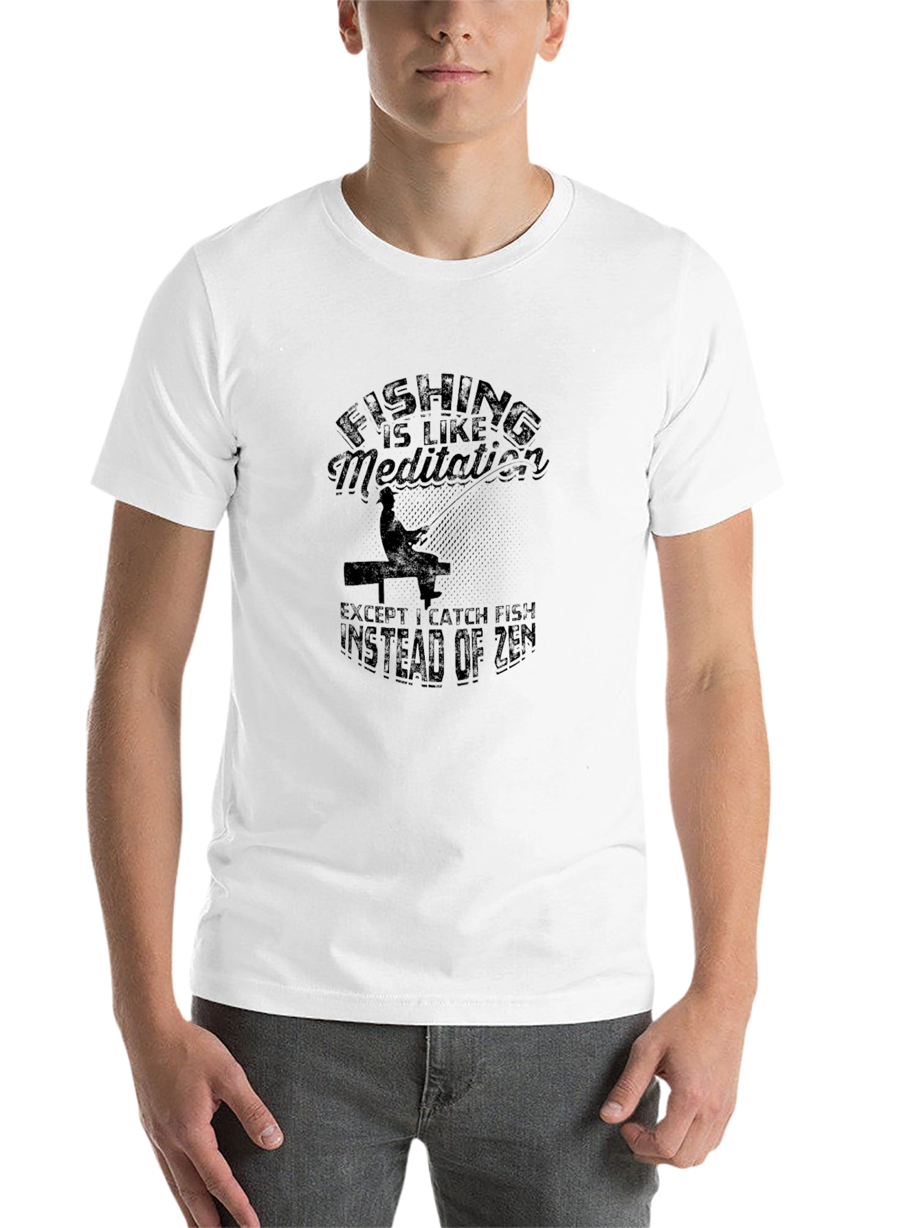 Fishing Meditation Graphic Tee - Black