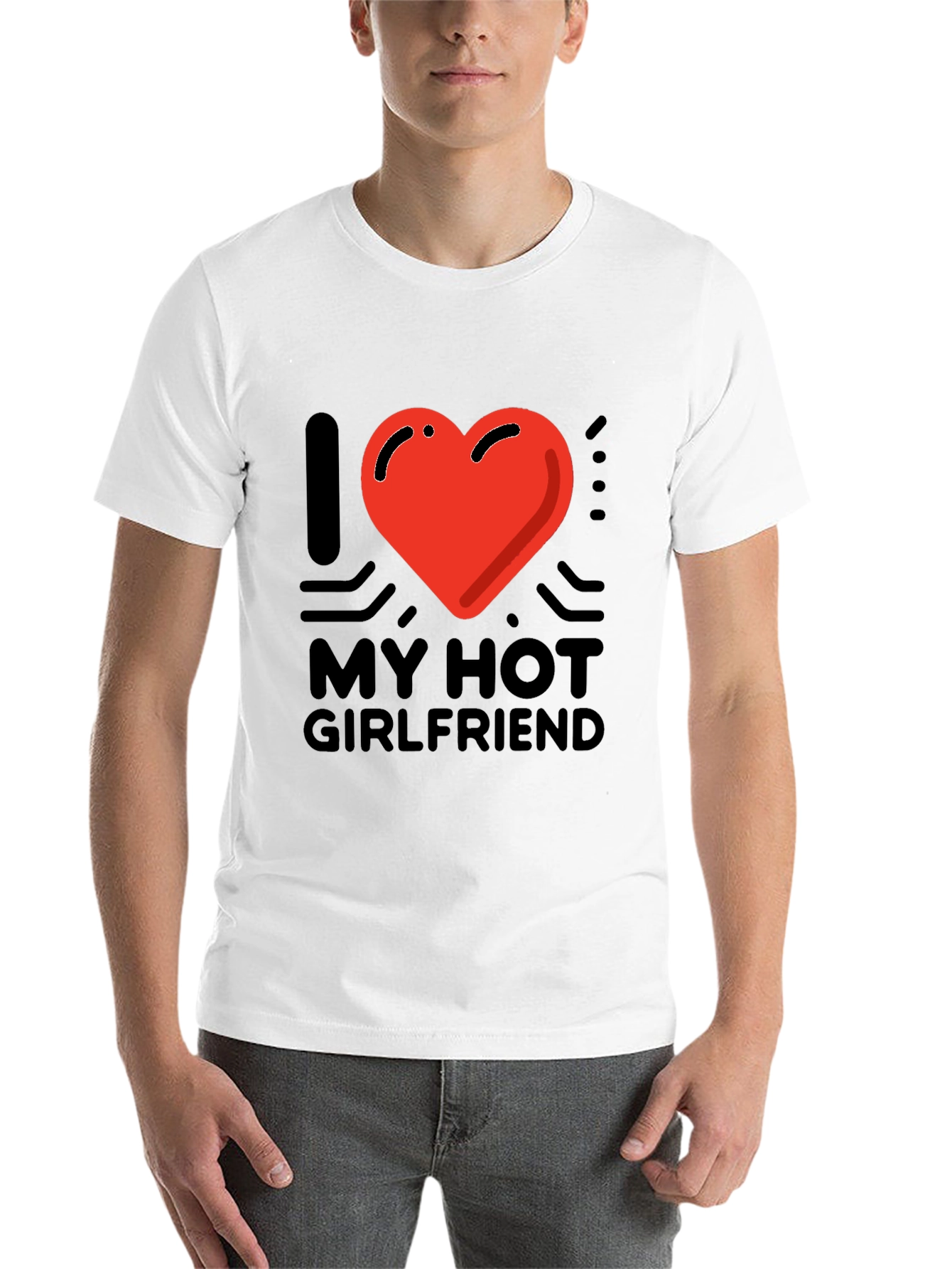 I Heart My Hot Girlfriend Graphic Tee - Black