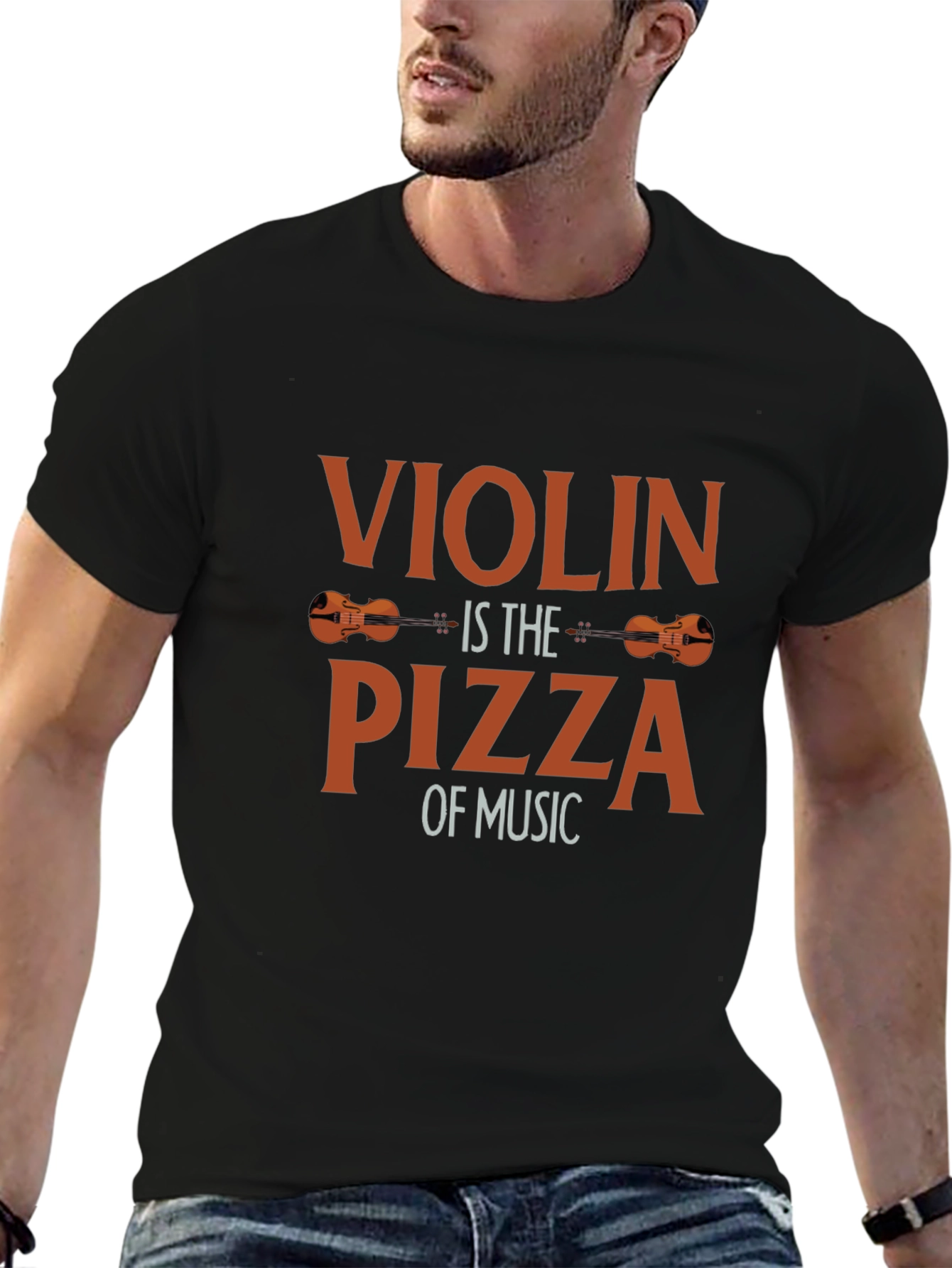 Violin Pizza Music T-Shirt - Funny Musician Tee