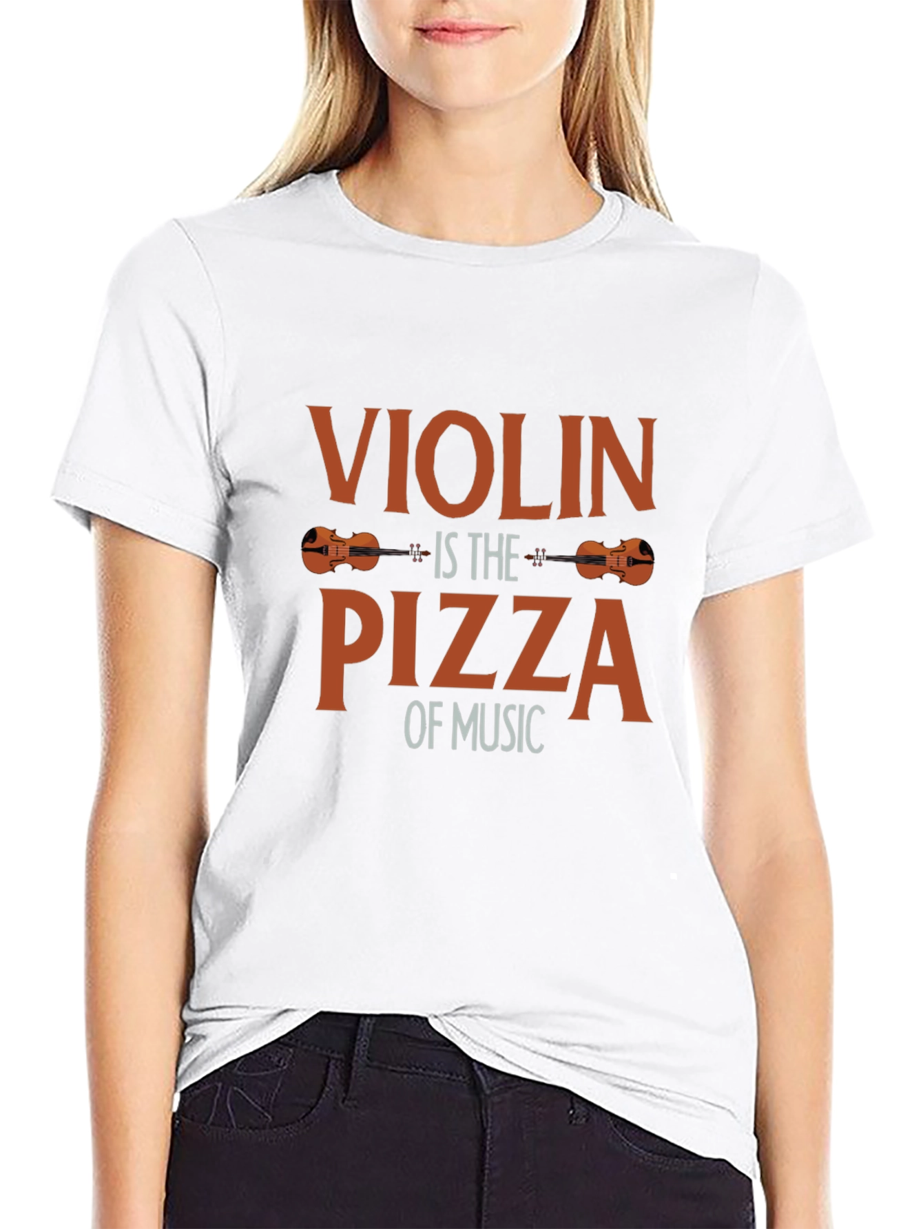 Violin Pizza Music T-Shirt - Funny Musician Tee