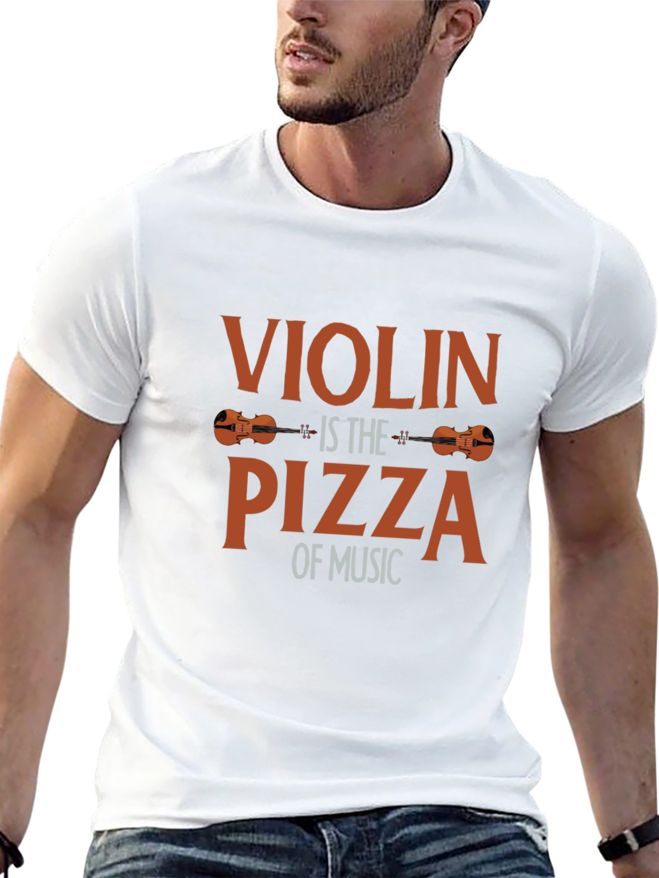 Violin Pizza Music T-Shirt - Funny Musician Tee