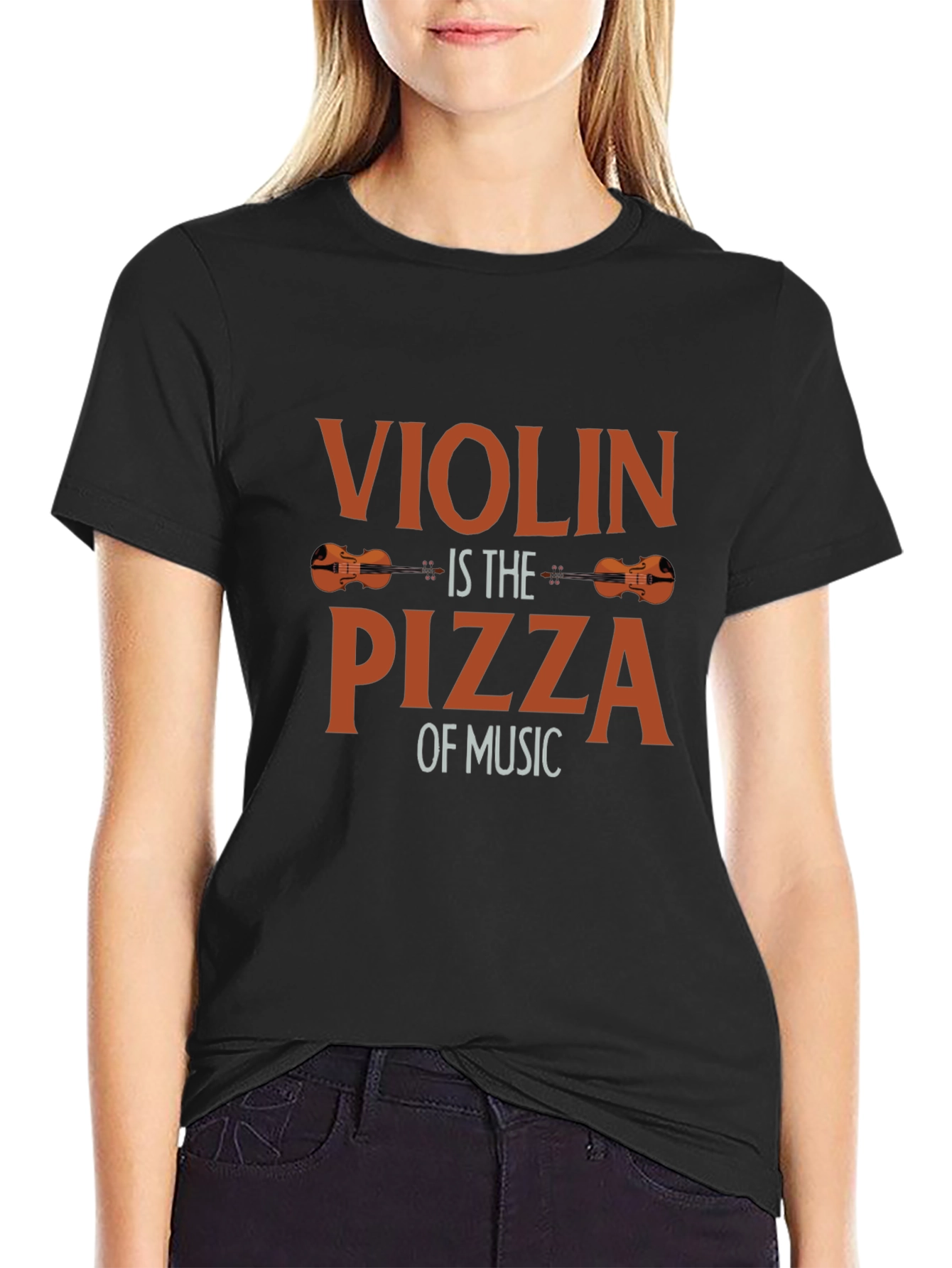 Violin Pizza Music T-Shirt - Funny Musician Tee
