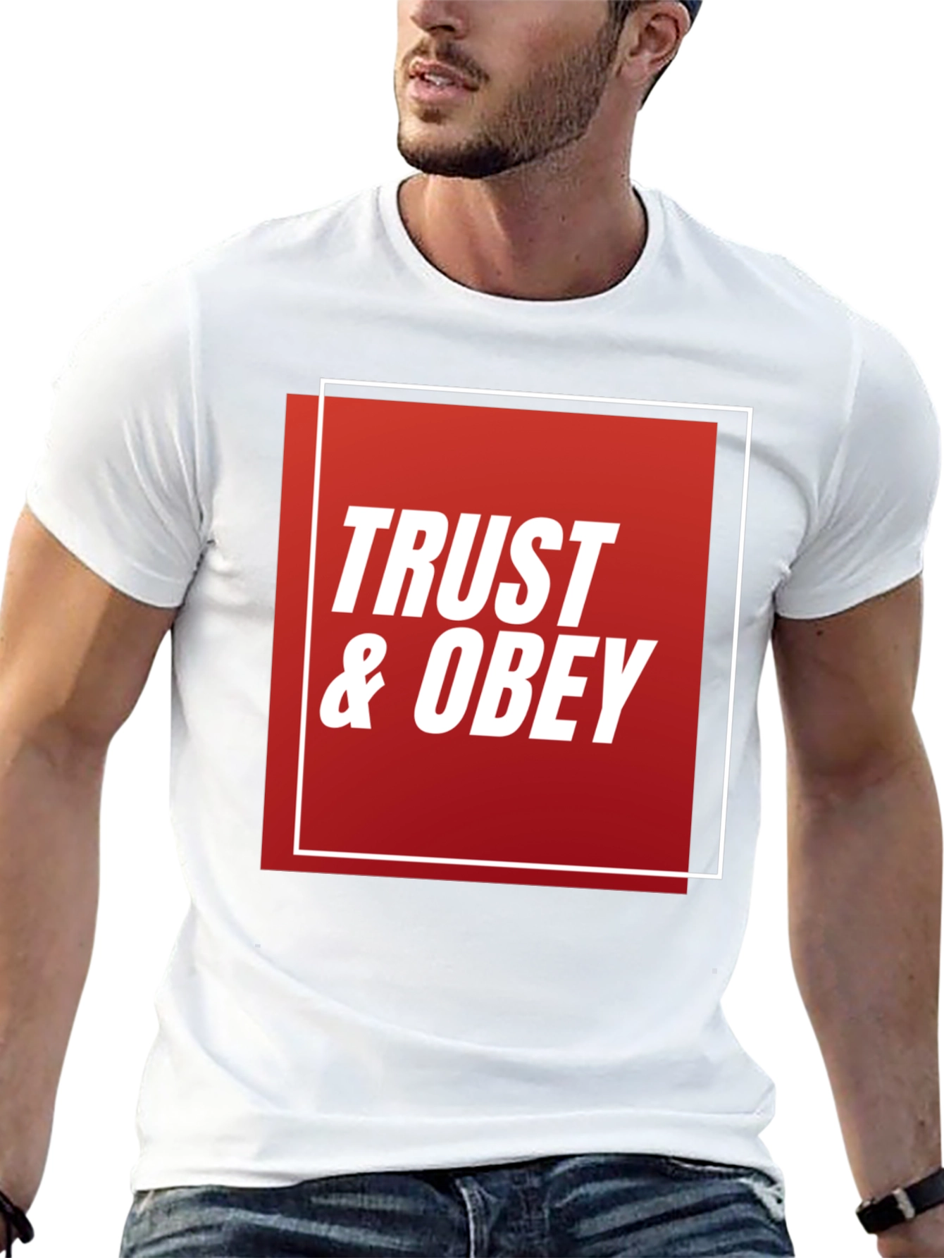 Trust & Obey Graphic Tee - Black Cotton T-Shirt