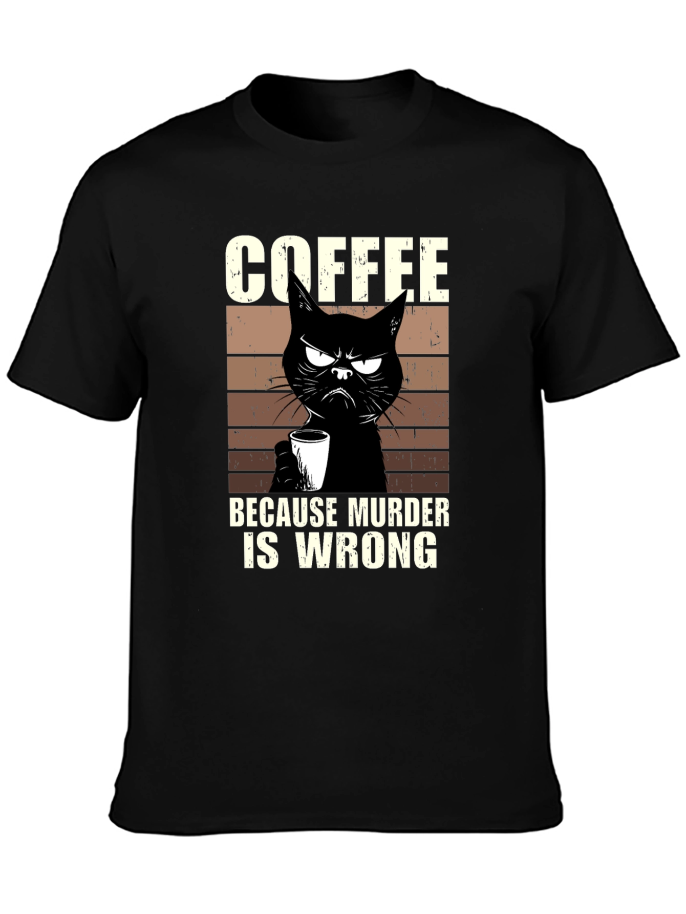 Coffee Because Murder Is Wrong Cat T-Shirt