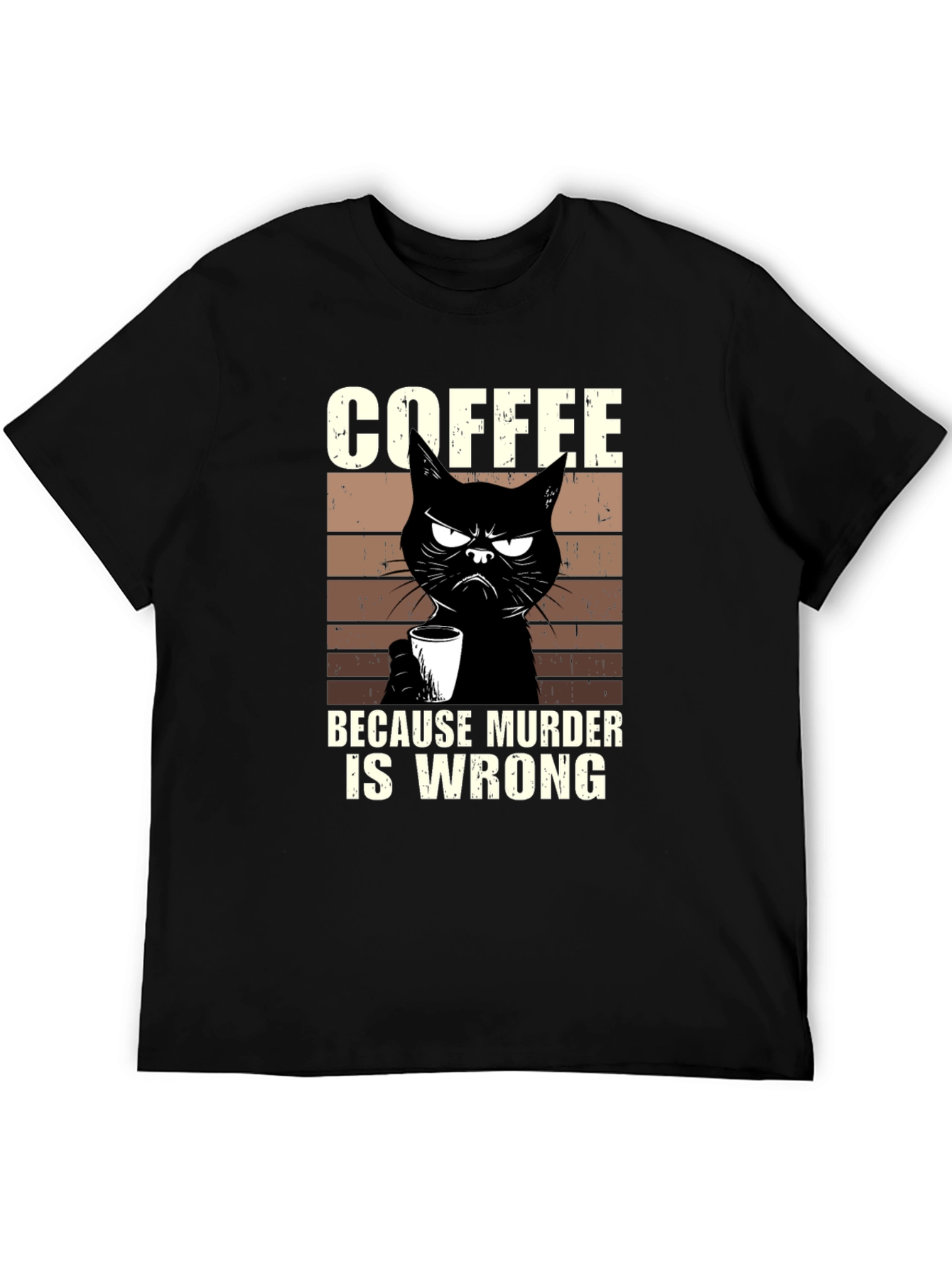 Coffee Because Murder Is Wrong Cat T-Shirt