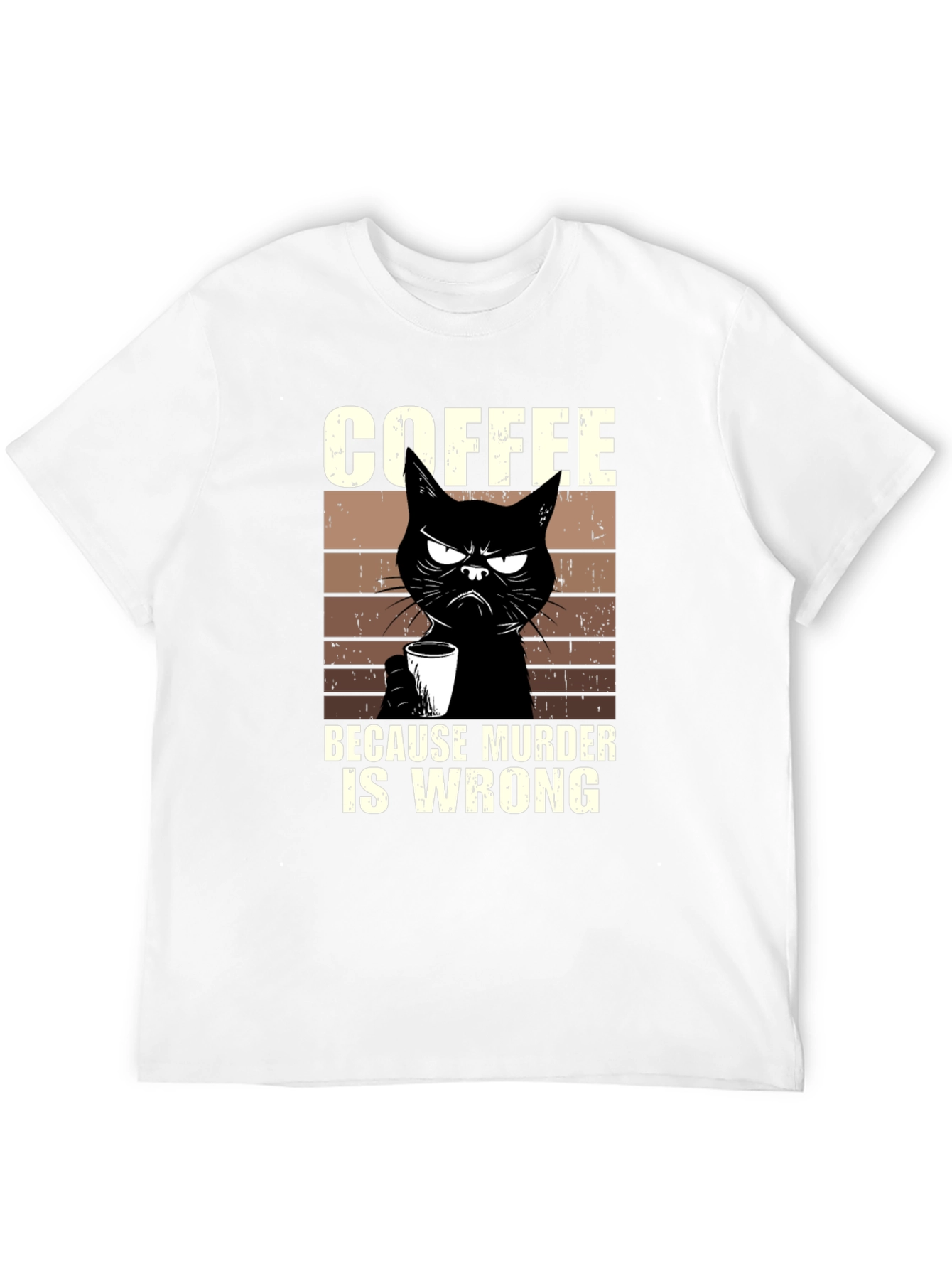 Coffee Because Murder Is Wrong Cat T-Shirt